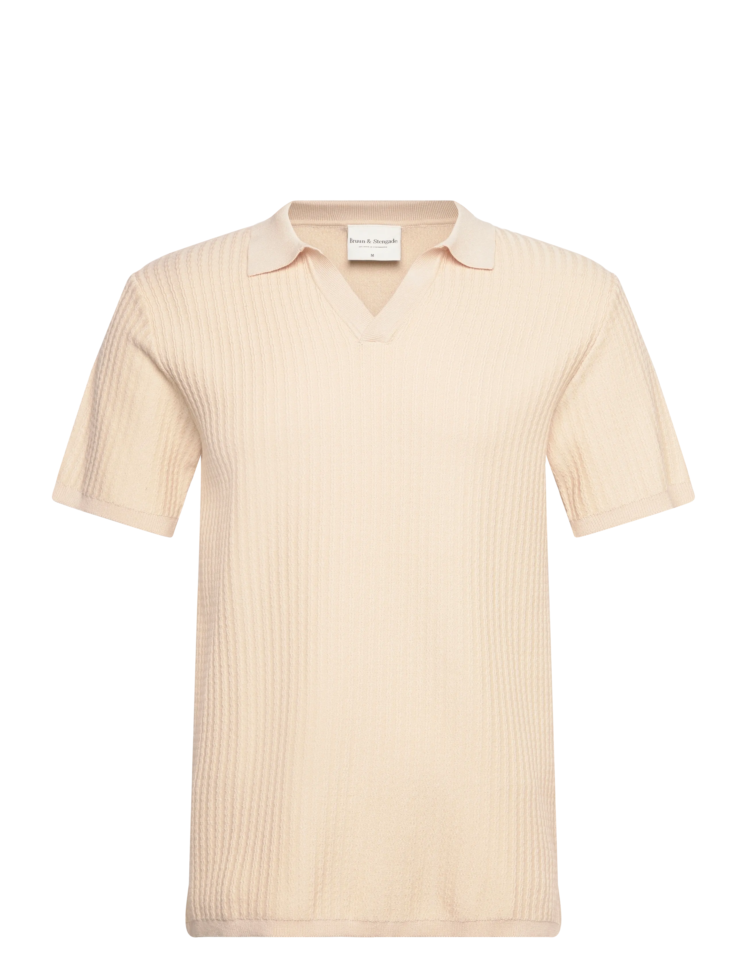 Bruun & Stengade BS Santino Regular Fit Polo Shirt - Kortärmade stickade pikéer - KIT / cream