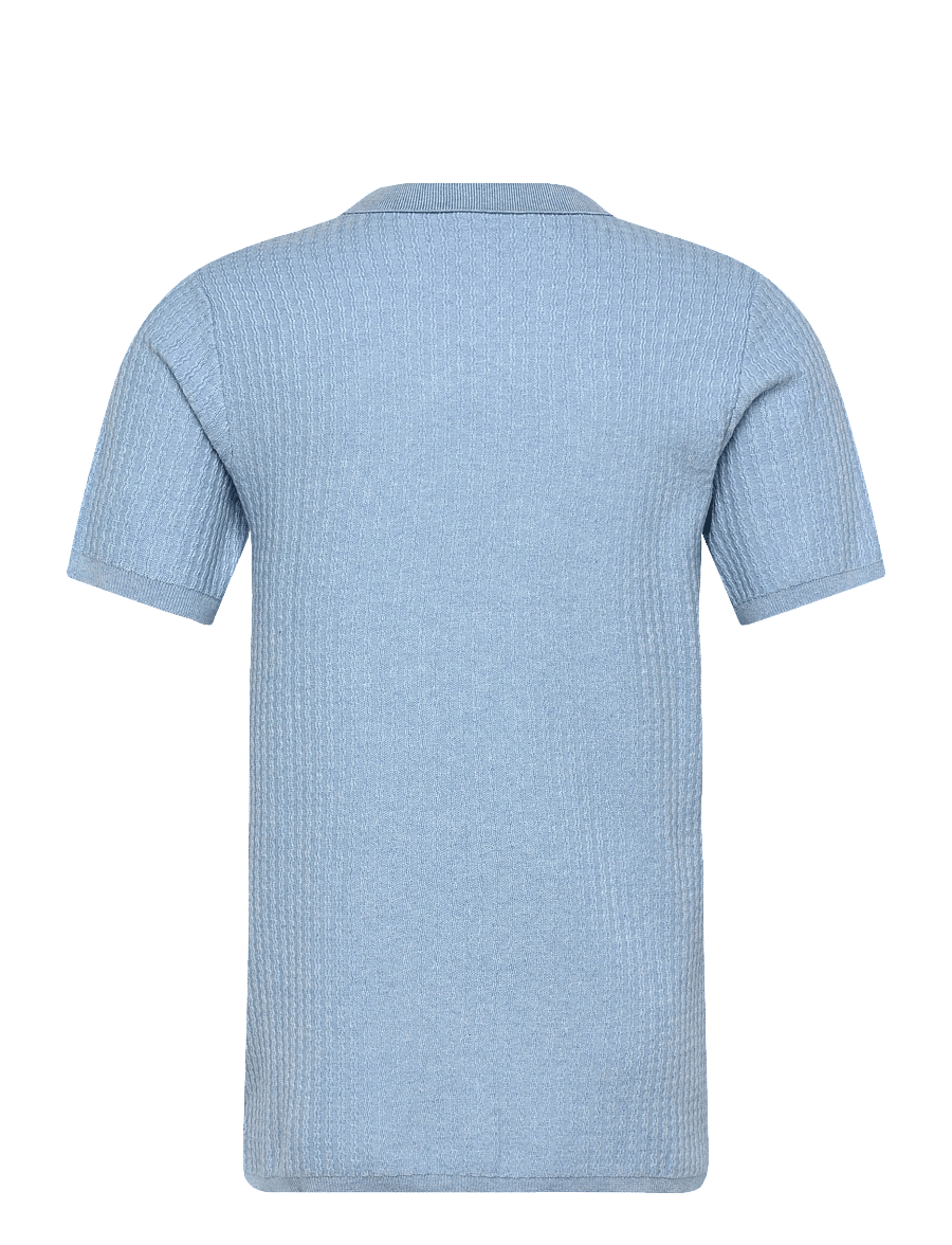 Bruun & Stengade - BS Santino Regular Fit Polo Shirt - gestrickte polohemden - light blue - 2