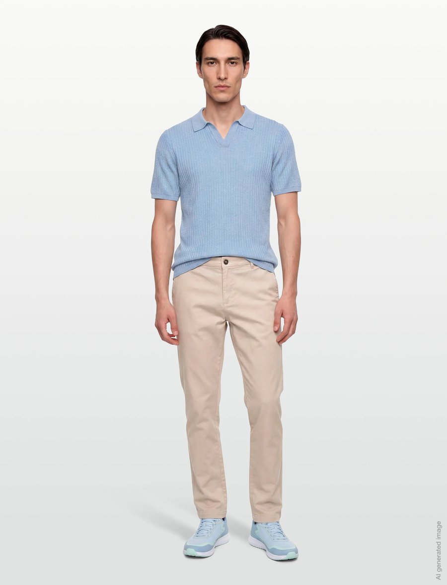 Bruun & Stengade - BS Santino Regular Fit Polo Shirt - gestrickte polohemden - light blue - 0