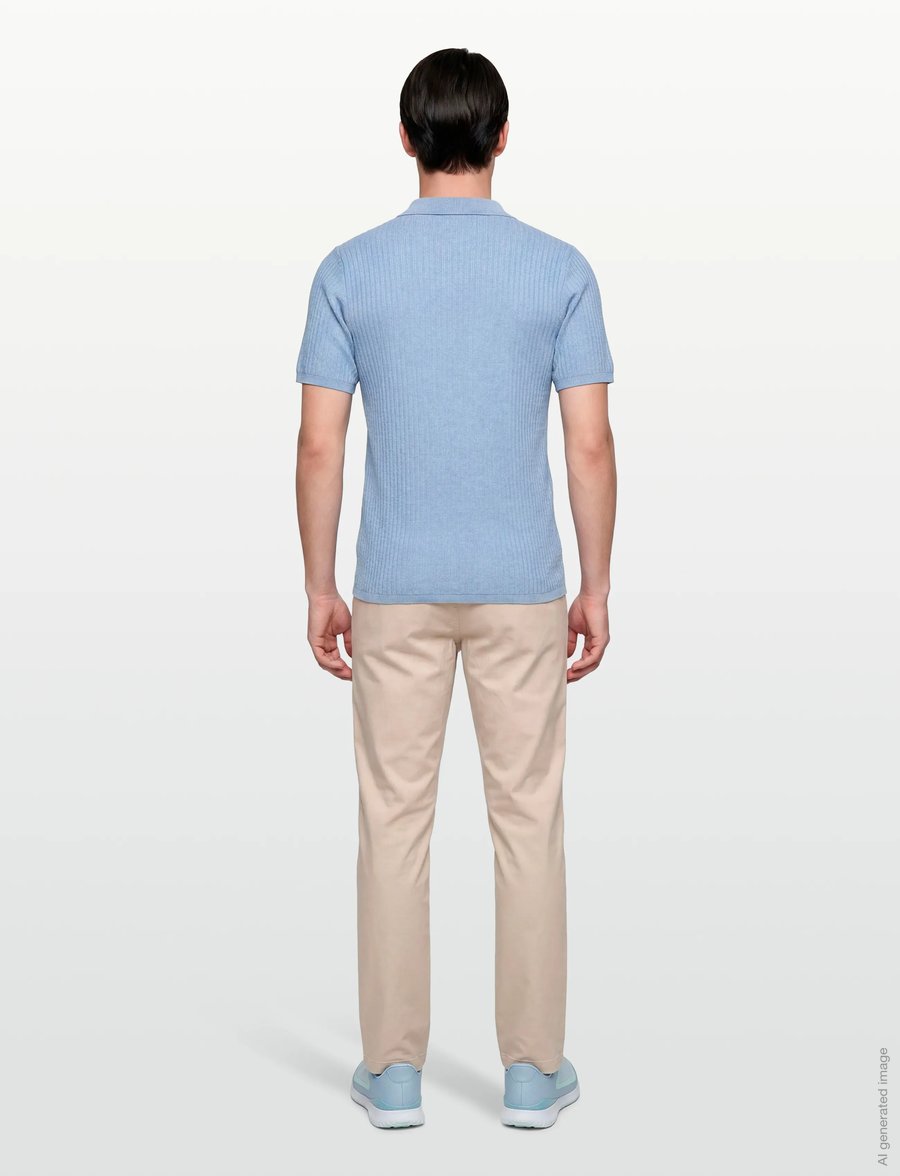 Bruun & Stengade - BS Santino Regular Fit Polo Shirt - gestrickte polohemden - light blue - 4