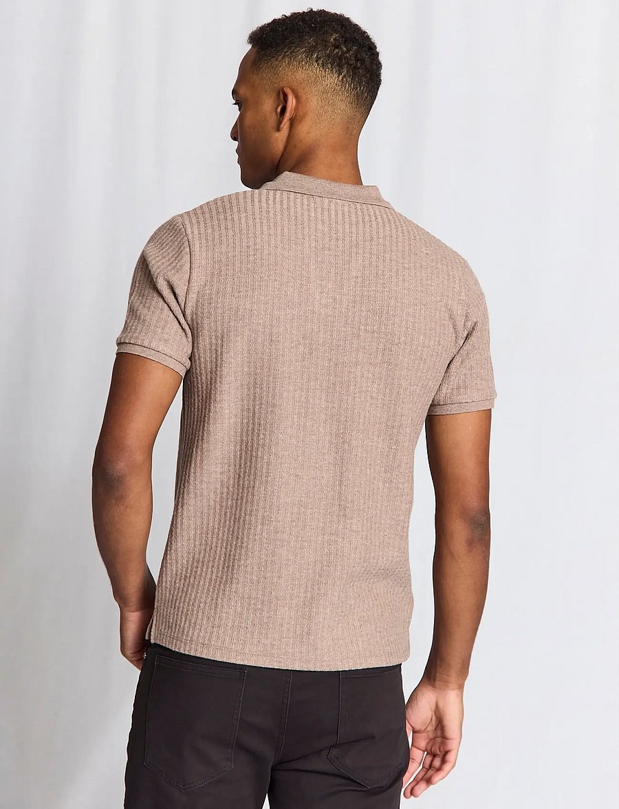 Bruun & Stengade - BS Santino Regular Fit Polo Shirt - gestrickte polohemden - mink - 3