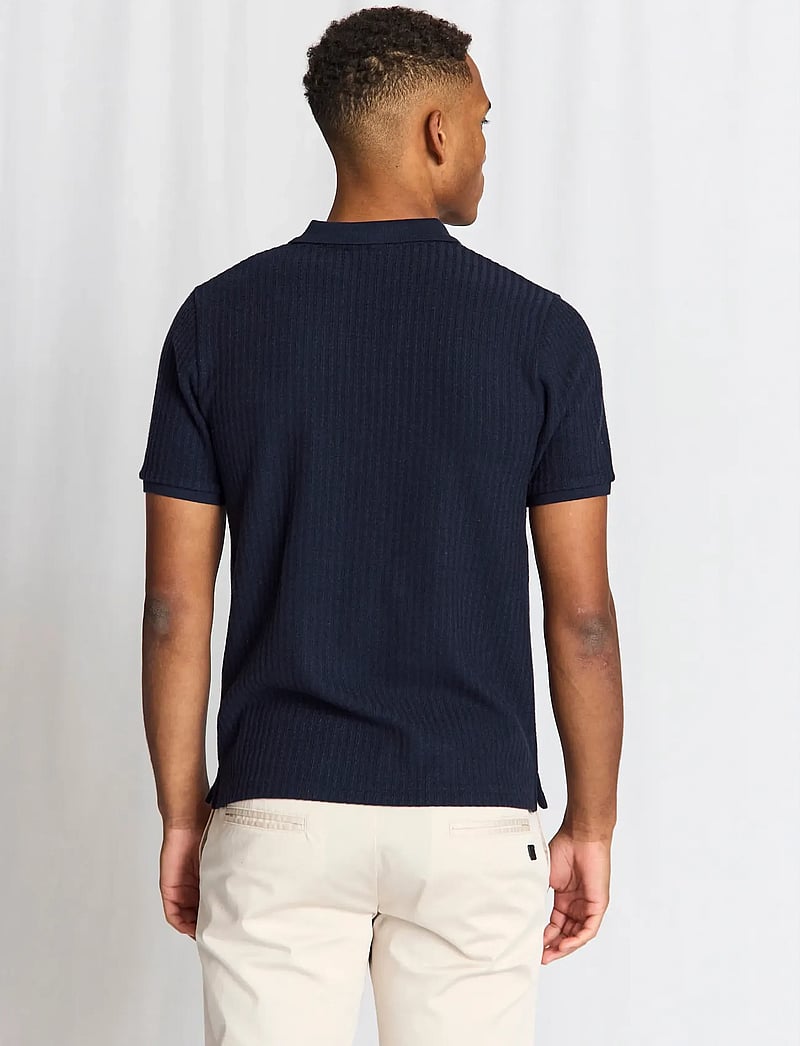 Bruun & Stengade - BS Santino Regular Fit Polo Shirt - gestrickte polohemden - navy - 3