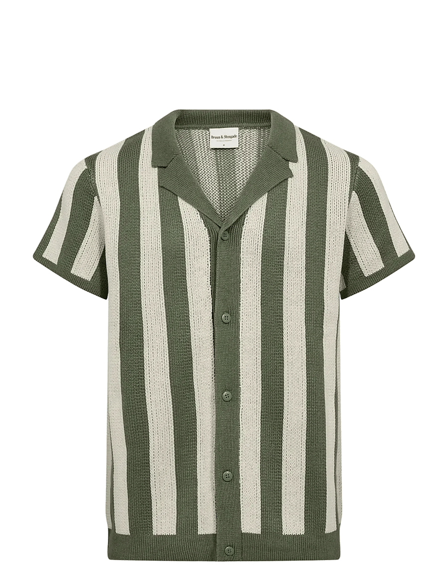 Bruun & Stengade - BS Romeo Regular Fit Polo Shirt - lühikeste varrukatega särgid - green/white - 1