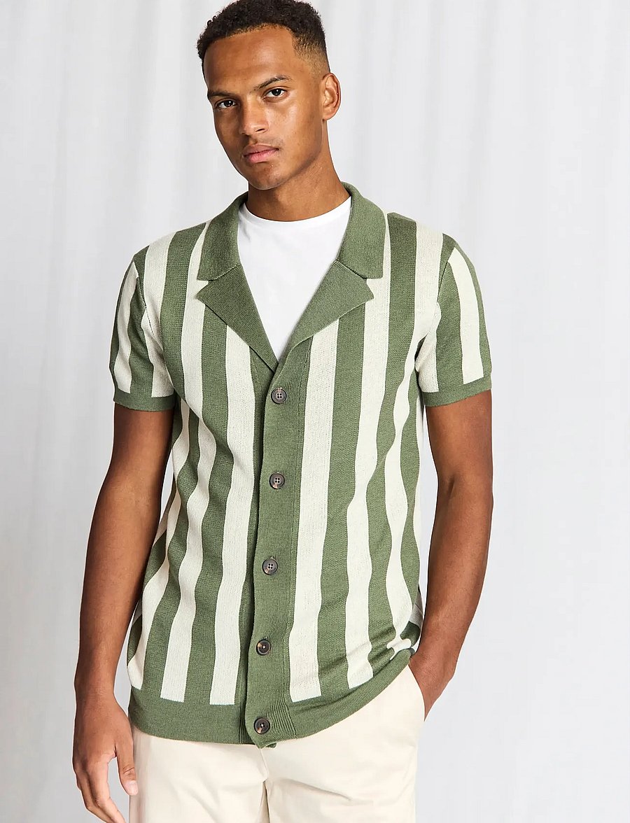 Bruun & Stengade - BS Romeo Regular Fit Polo Shirt - lühikeste varrukatega särgid - green/white - 0