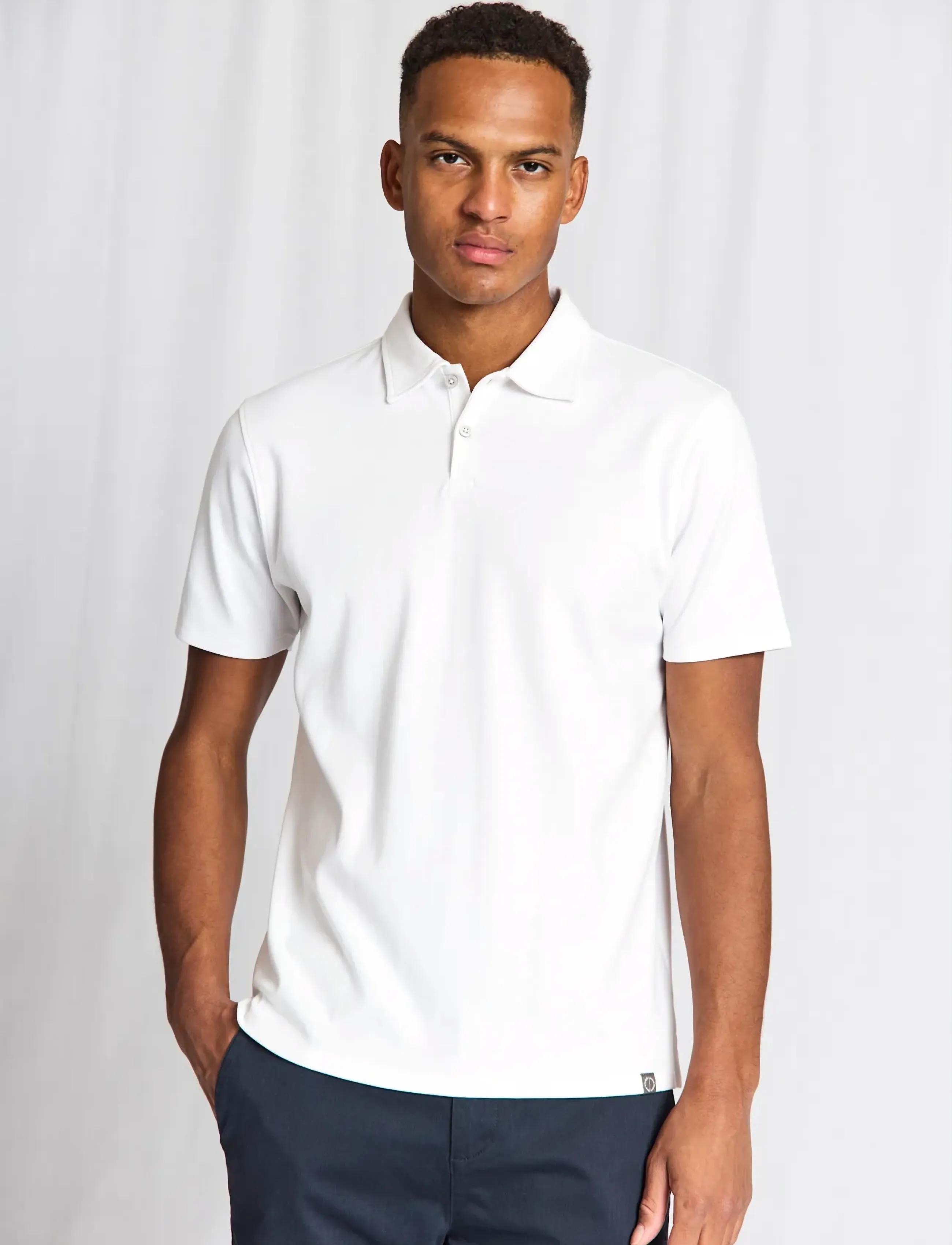 Bruun & Stengade Bs Ios Regular Fit Polo Shirt, XL, Polos, Weiß - Short-sleeved, Männerswear