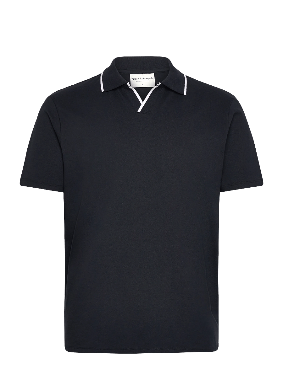 Bruun & Stengade - BS Syros Regular Fit Polo Shirt - short-sleeved polos - navy - 1
