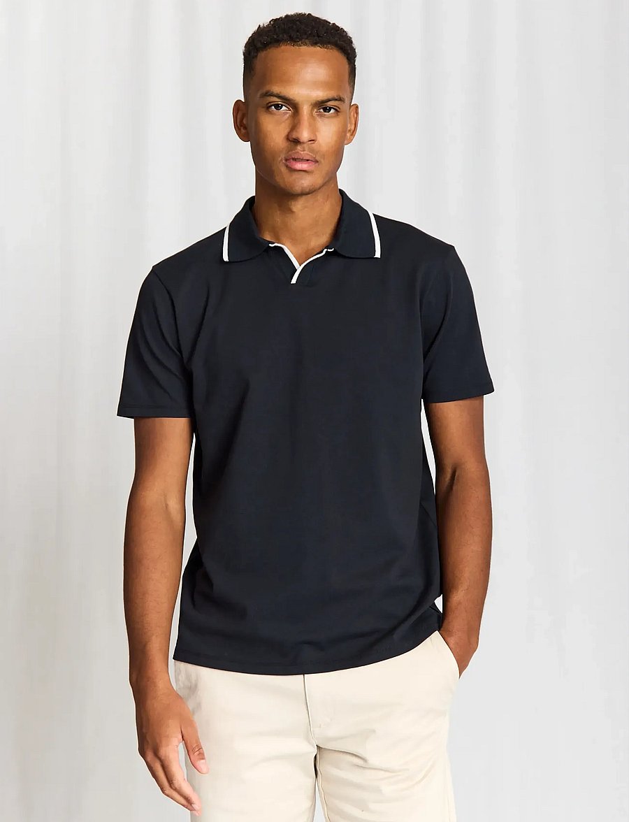 Bruun & Stengade - BS Syros Regular Fit Polo Shirt - short-sleeved polos - navy - 0