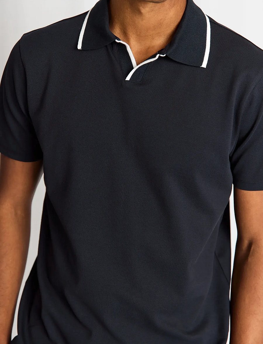 Bruun & Stengade - BS Syros Regular Fit Polo Shirt - short-sleeved polos - navy - 4