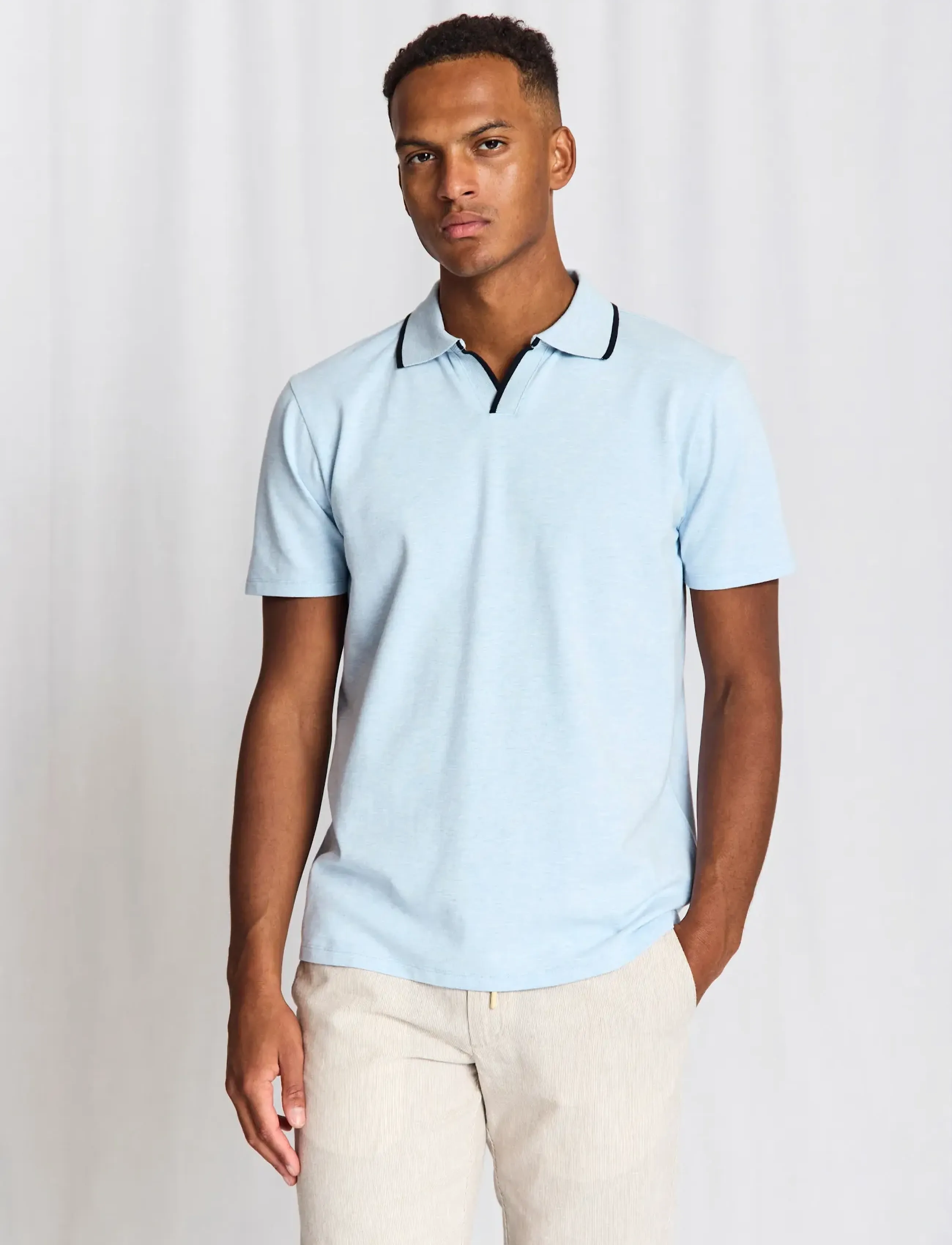 Bruun & Stengade BS Syros Regular Fit Polo Shirt - Poloer - SKY / blue