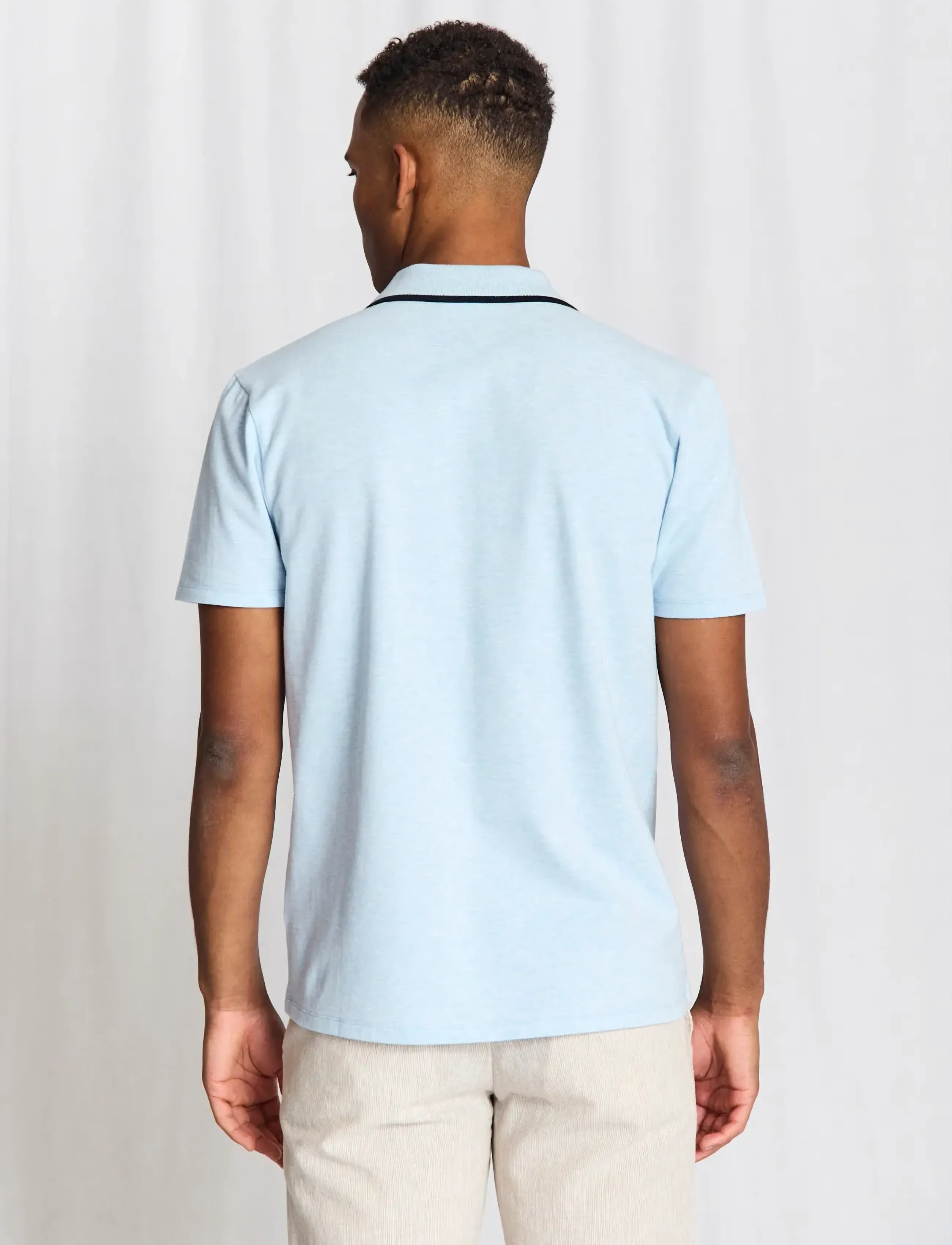 Bruun & Stengade - BS Syros Regular Fit Polo Shirt - kortærmede poloer - sky - 3