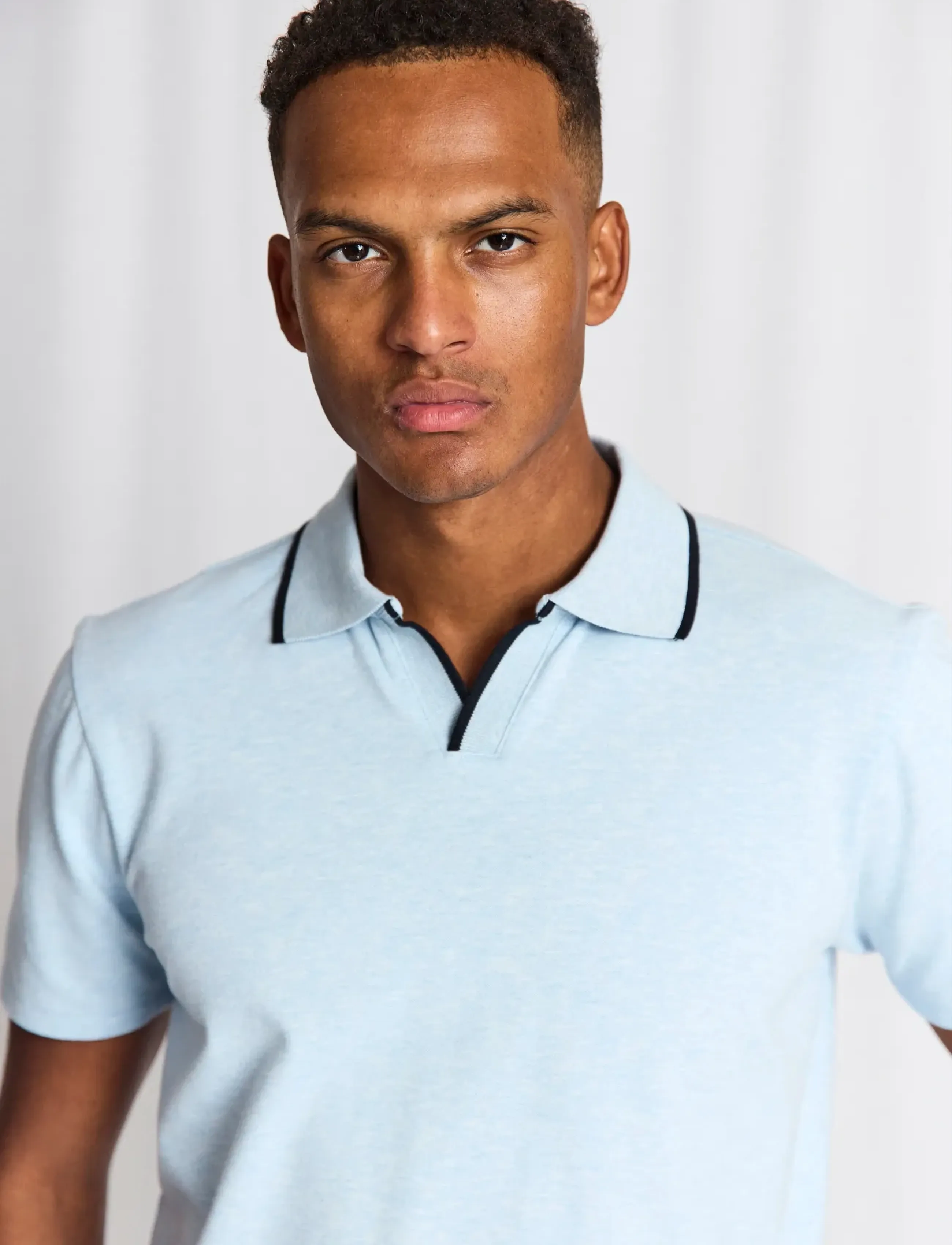 Bruun & Stengade - BS Syros Regular Fit Polo Shirt - kortærmede poloer - sky - 4