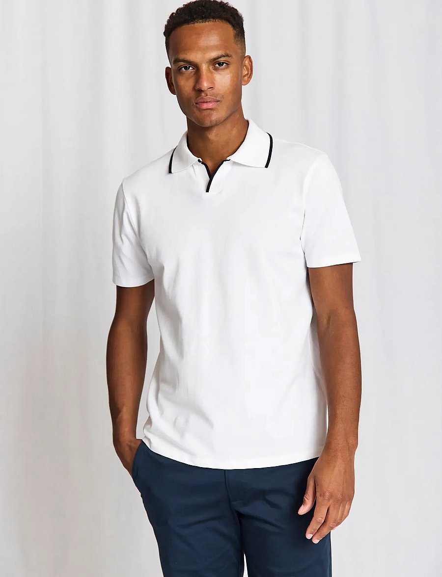 Bruun & Stengade - BS Syros Regular Fit Polo Shirt - short-sleeved polos - white - 0