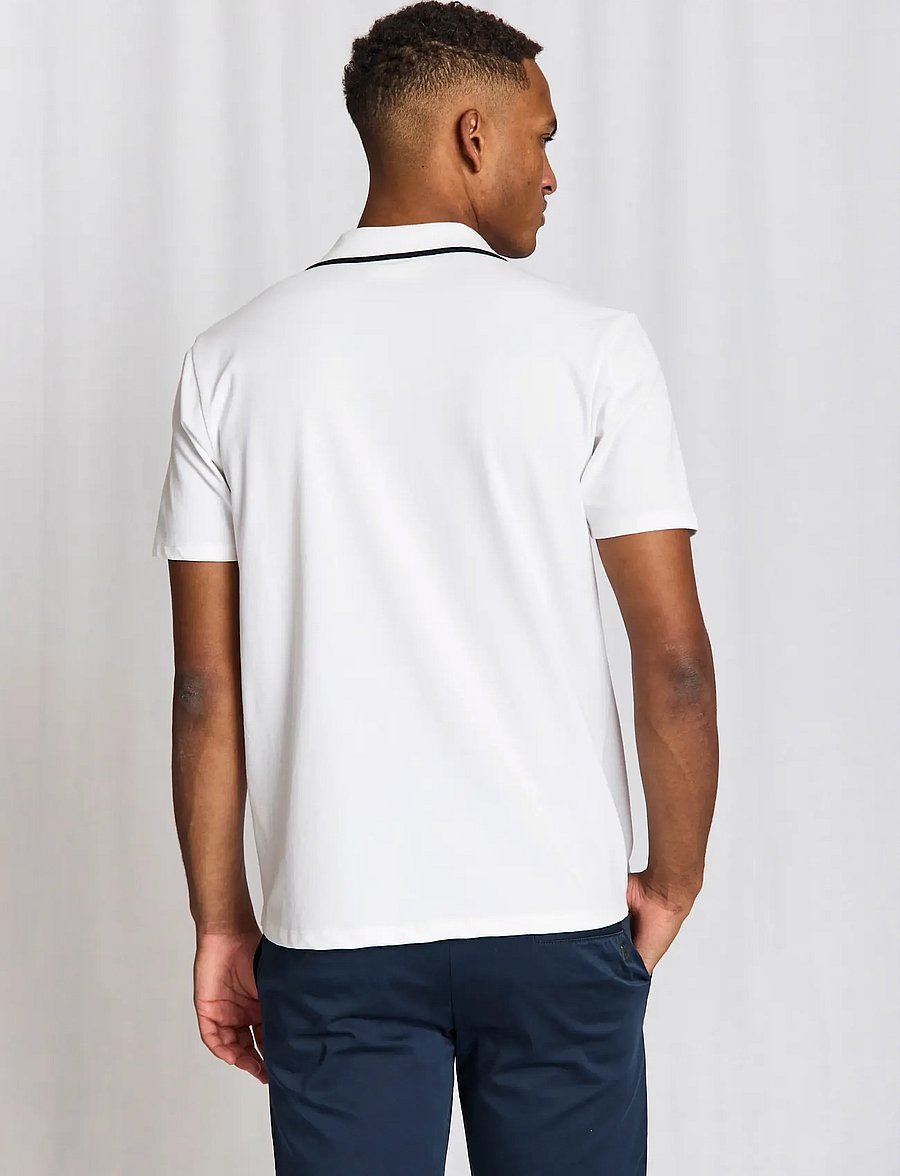 Bruun & Stengade - BS Syros Regular Fit Polo Shirt - short-sleeved polos - white - 3