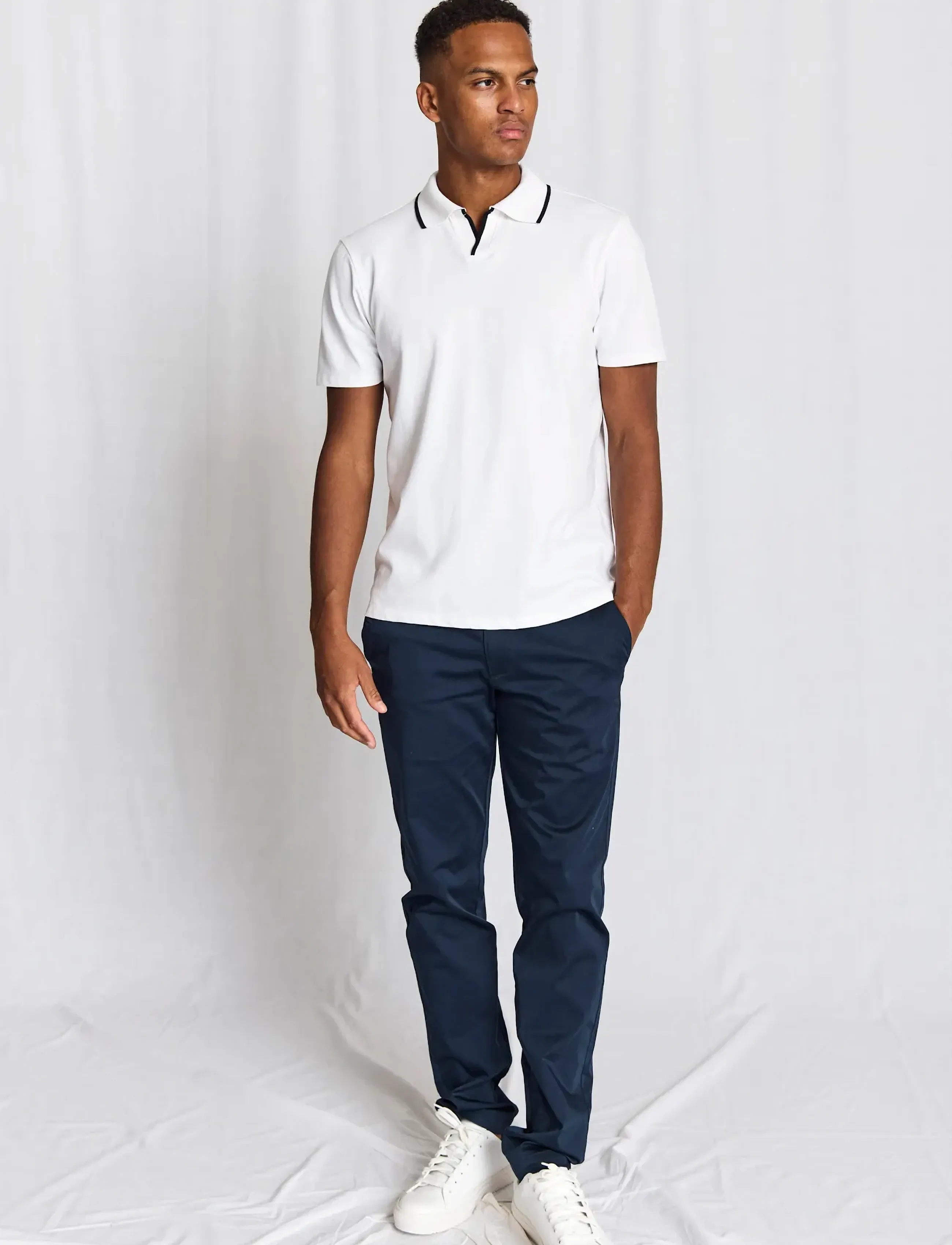 Bruun & Stengade - BS Syros Regular Fit Polo Shirt - kortærmede poloer - white - 4