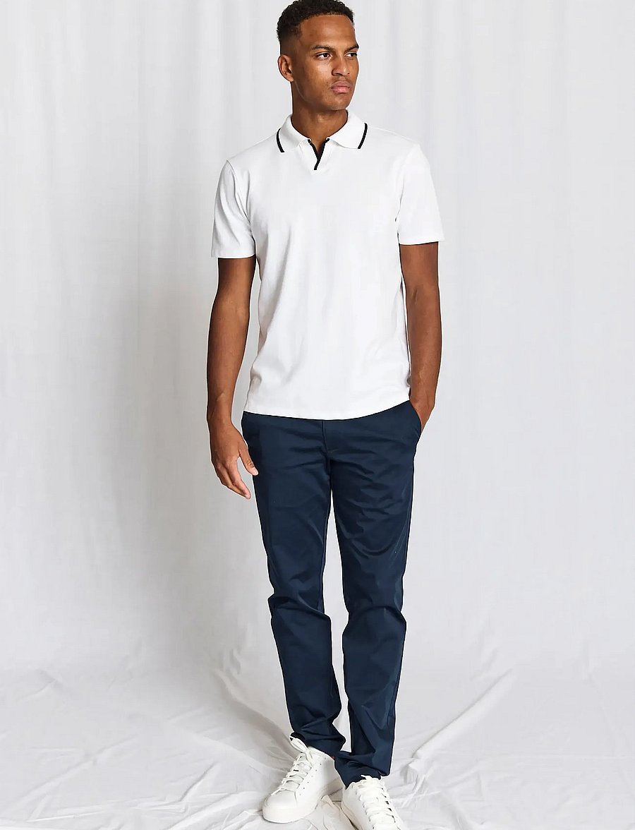 Bruun & Stengade - BS Syros Regular Fit Polo Shirt - short-sleeved polos - white - 4