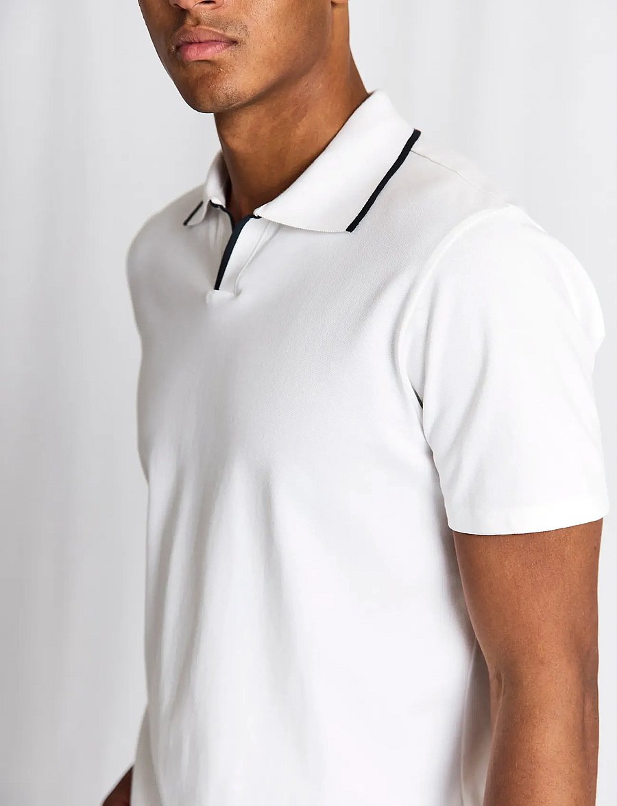Bruun & Stengade - BS Syros Regular Fit Polo Shirt - short-sleeved polos - white - 5