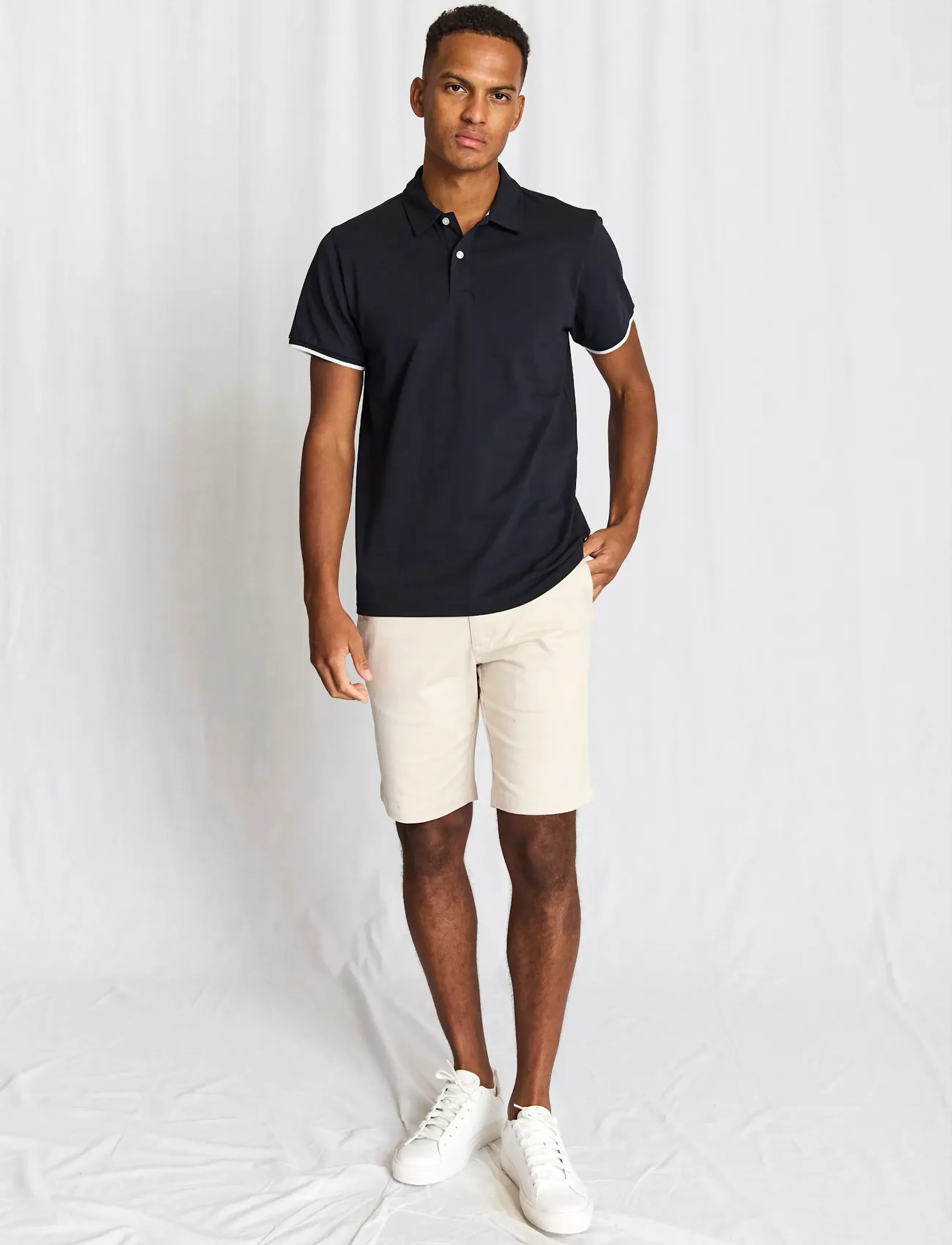 Bruun & Stengade BS Delos Regular Fit Polo Shirt - Poloer - NAVY / black