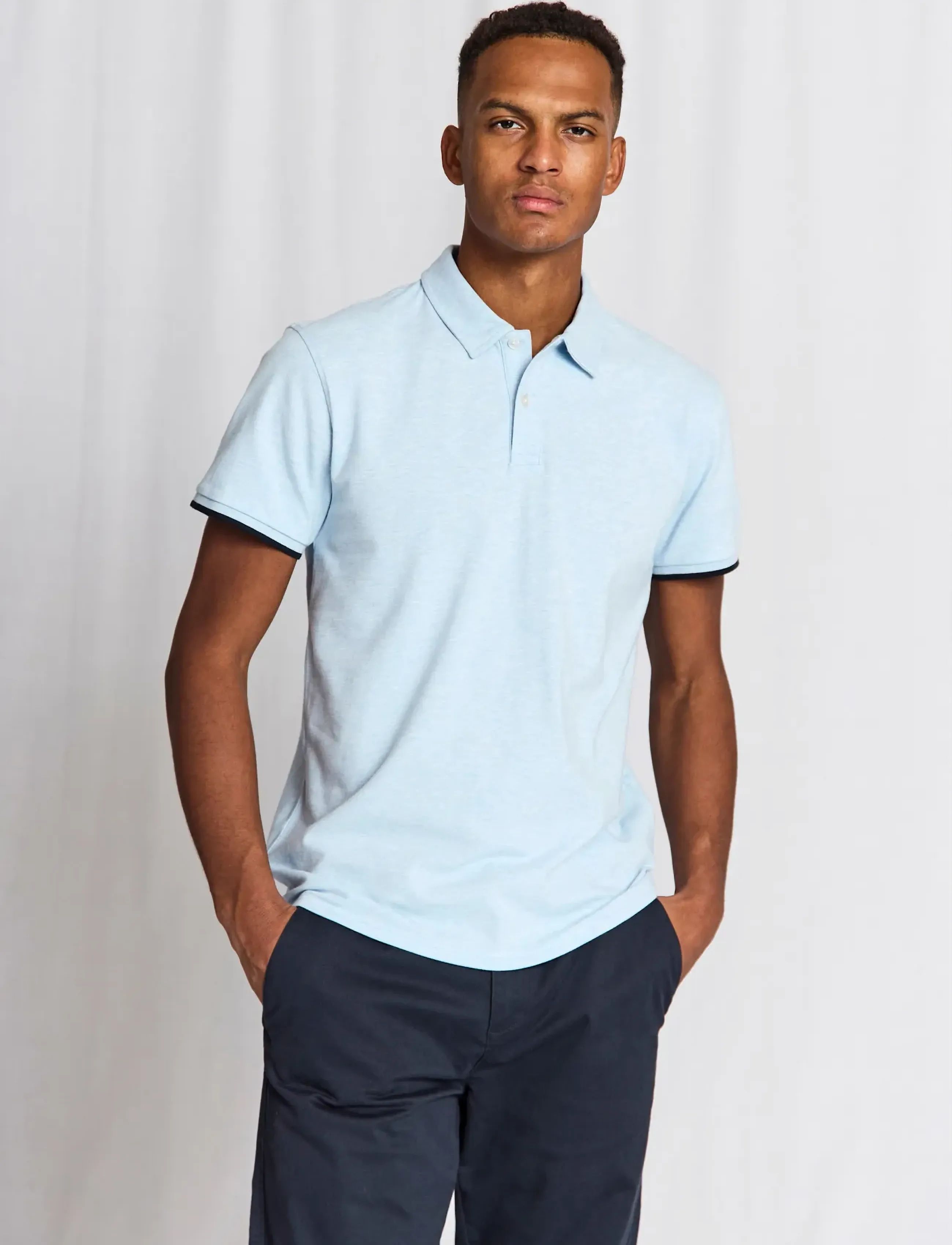 Bruun & Stengade BS Delos Regular Fit Polo Shirt - Poloer - SKY / blue