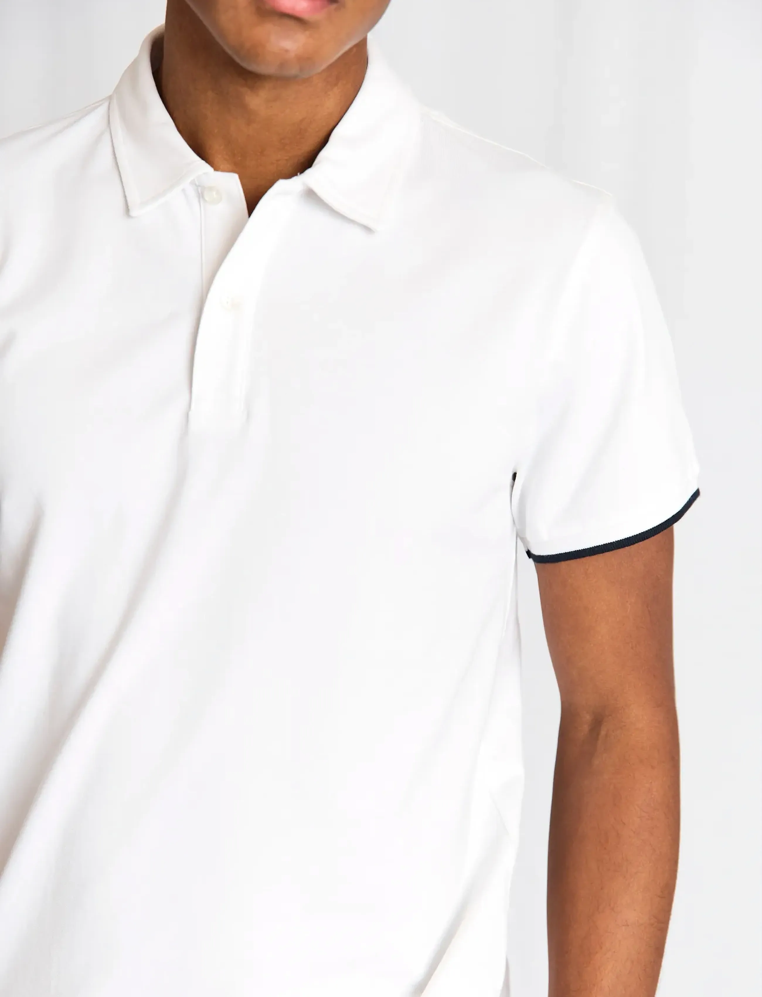Bruun & Stengade Bs Delos Regular Fit Polo Shirt, XL, Polos, Weiß - Short-sleeved, Männerswear