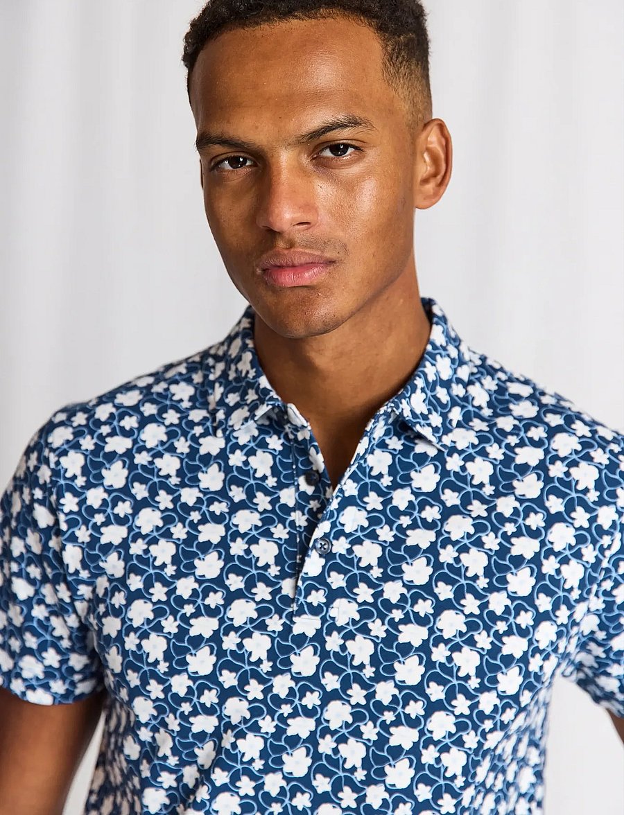 Bruun & Stengade - BS Symi Regular Fit Polo Shirt - kurzärmelig - navy - 0