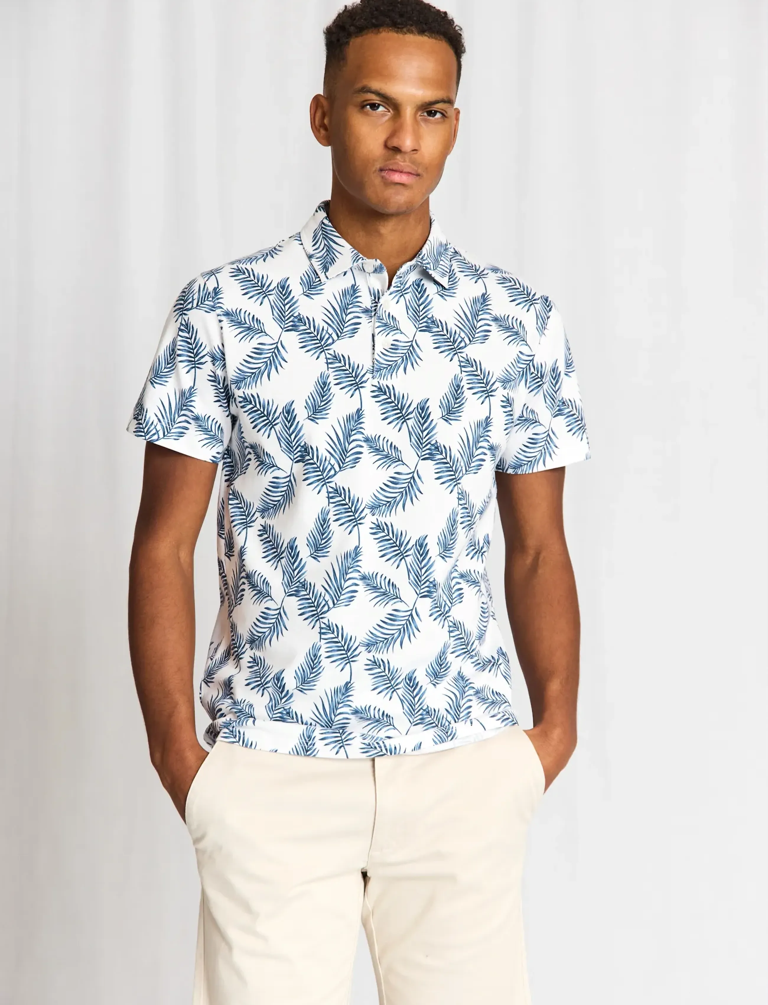 Bruun & Stengade Bs Ithaca Regular Fit Polo Shirt, XXL, Polos, Weiß - Short-sleeved, Männerswear