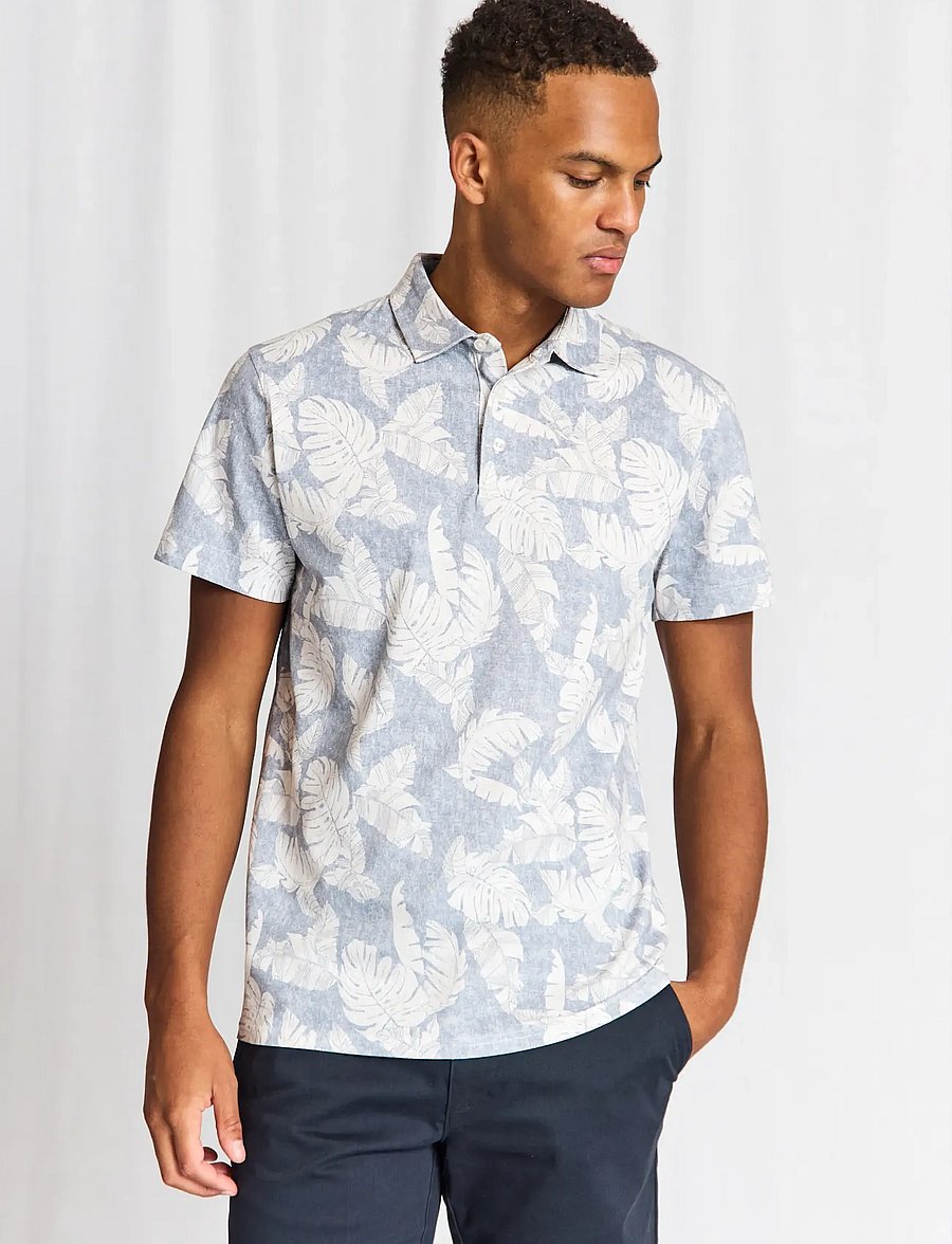Bruun & Stengade - BS Hydra Regular Fit Polo Shirt - kortärmade pikéer - dusty blue - 0