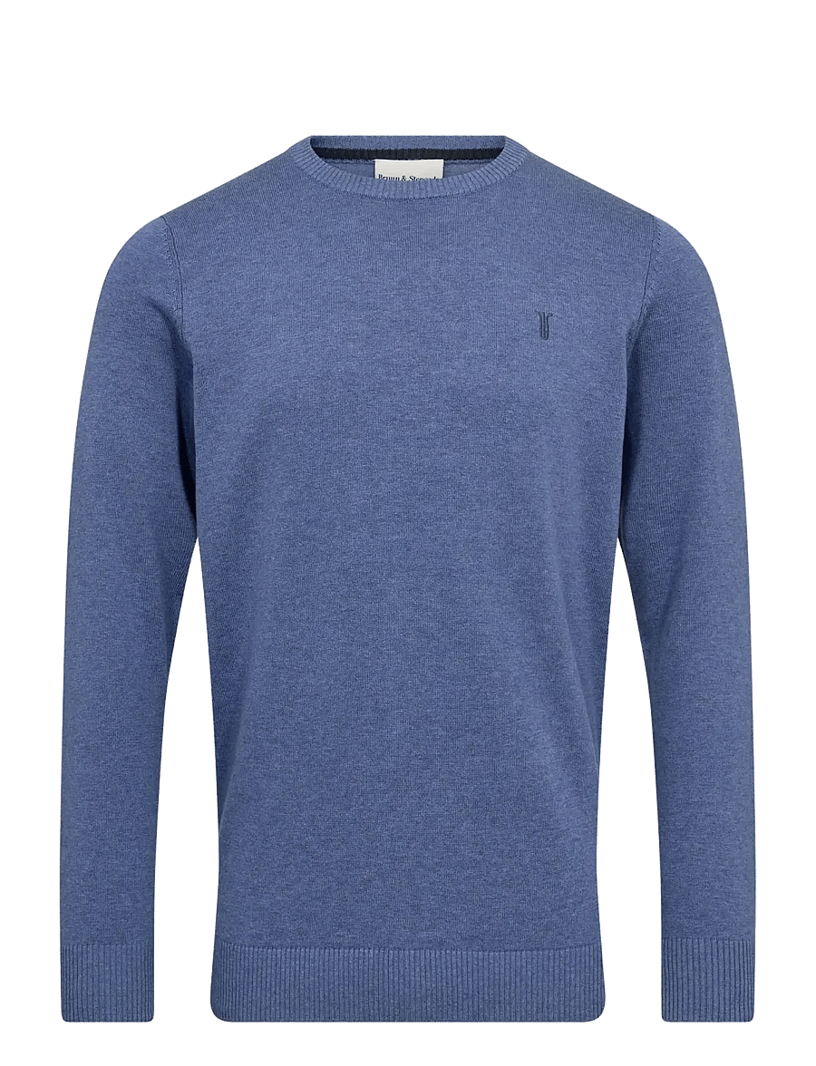 Bruun & Stengade - BS Jupiter Regular Fit Knitwear - round necks - blue - 1