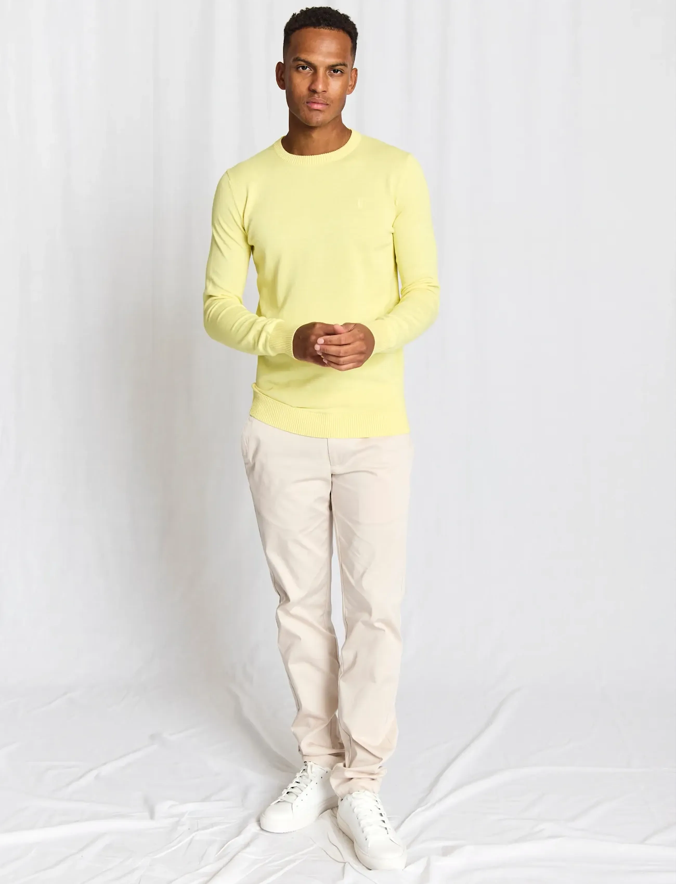 Bruun & Stengade - BS Jupiter Regular Fit Knitwear - Ümara kaelusega - lemonade - 5