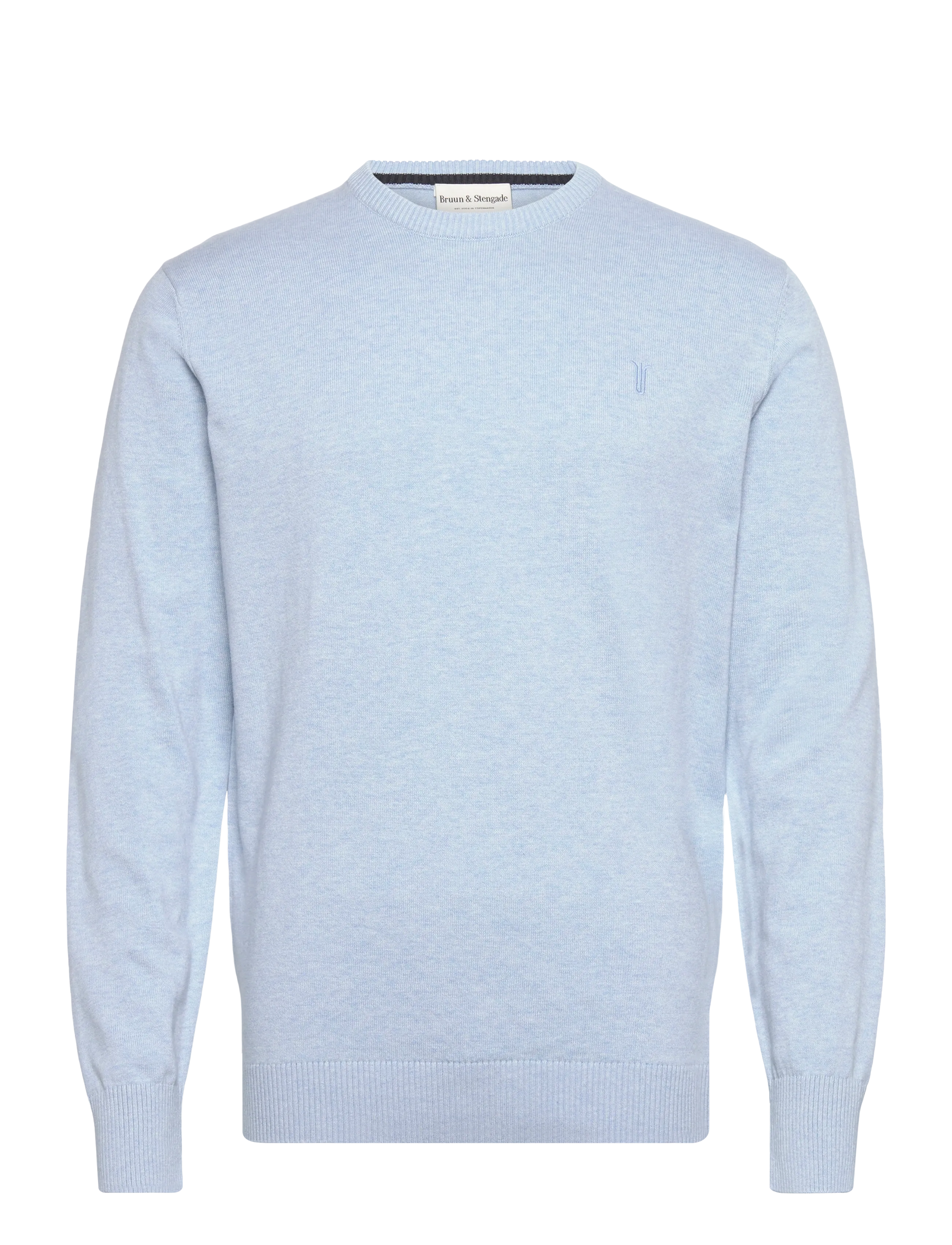 Bruun & Stengade BS Jupiter Regular Fit Knitwear - Rundhalsad - LIGHT BLUE / blue