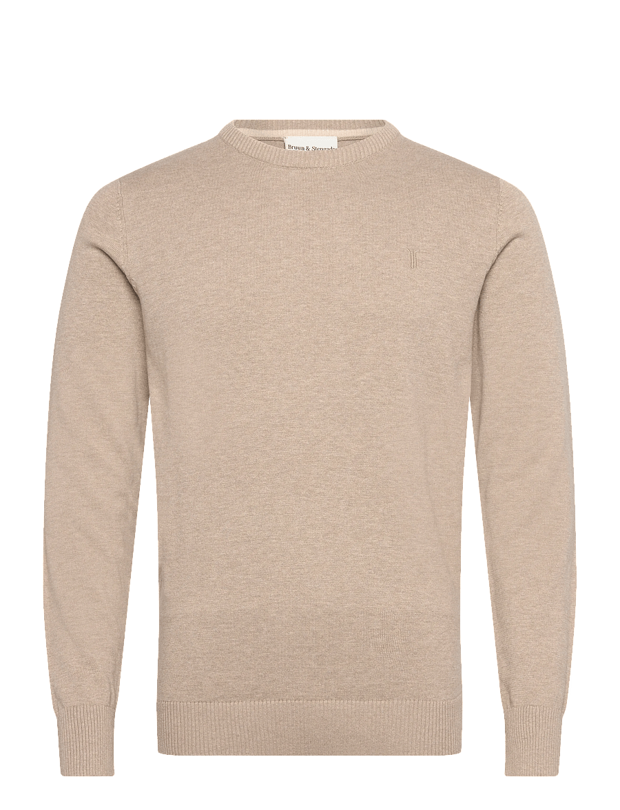 Bruun & Stengade - BS Jupiter Regular Fit Knitwear - Ümara kaelusega - light brown - 1