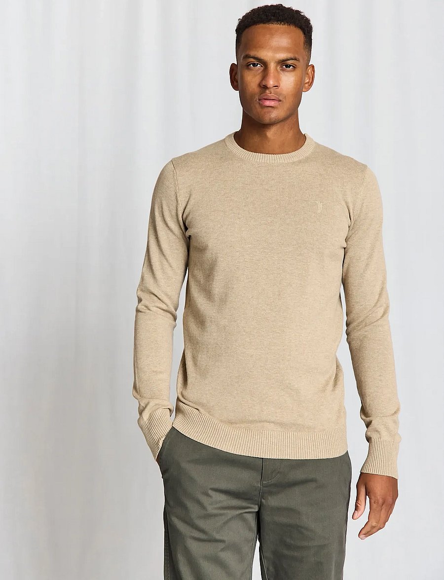 Bruun & Stengade - BS Jupiter Regular Fit Knitwear - Ümara kaelusega - light brown - 0