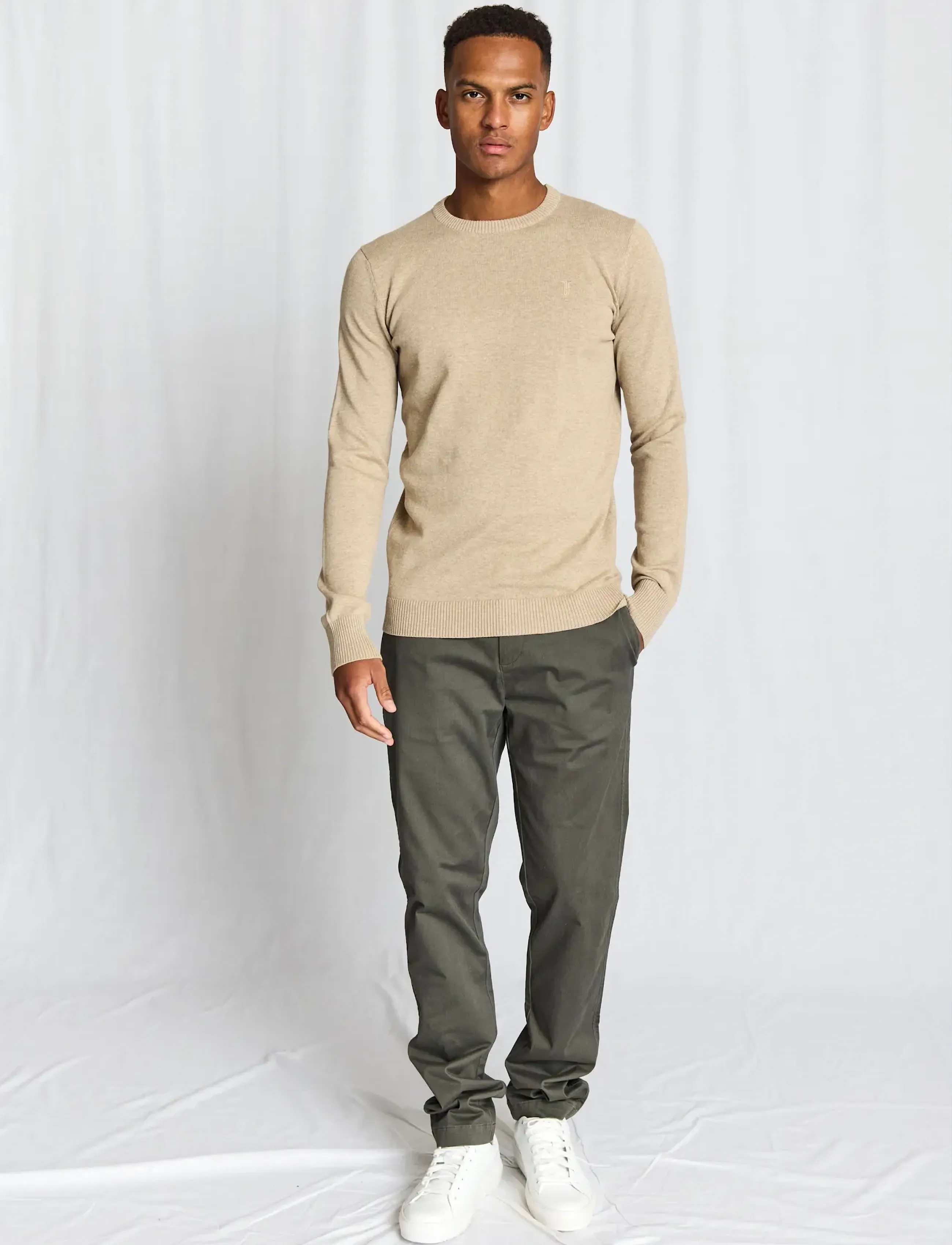 Bruun & Stengade - BS Jupiter Regular Fit Knitwear - Ümmarguse kaelusega kudumid - light brown - 5