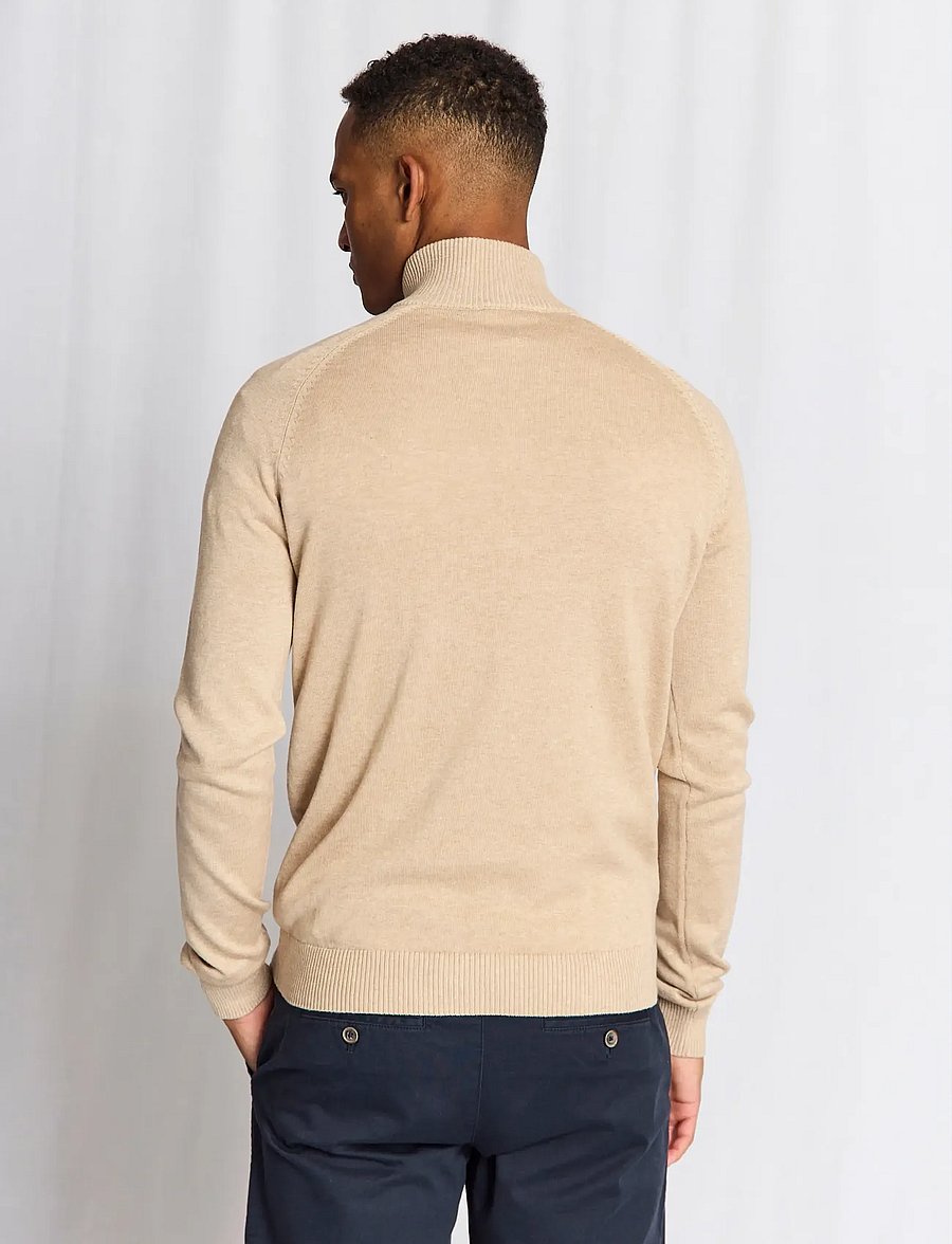 Bruun & Stengade - BS Ilario Regular Fit Knitwear - halfzip strik - beige - 3