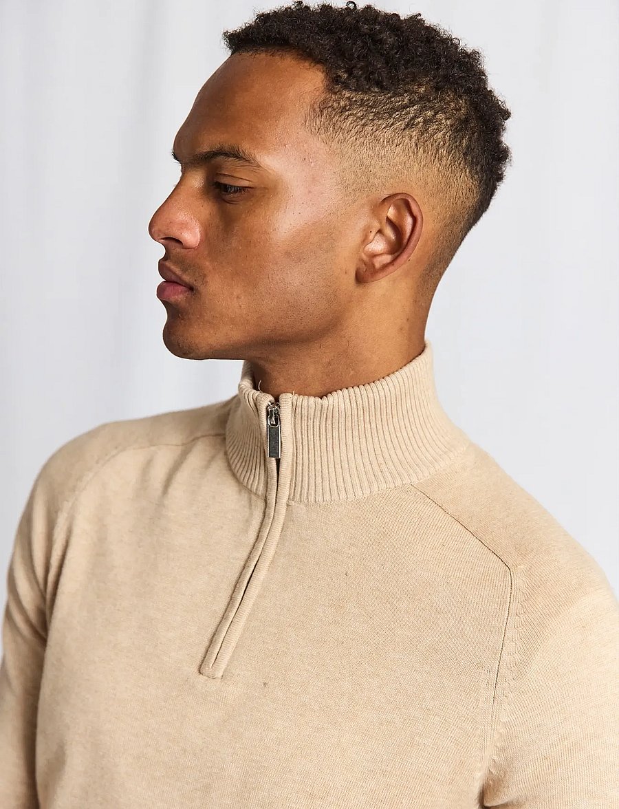 Bruun & Stengade - BS Ilario Regular Fit Knitwear - halfzip strik - beige - 4