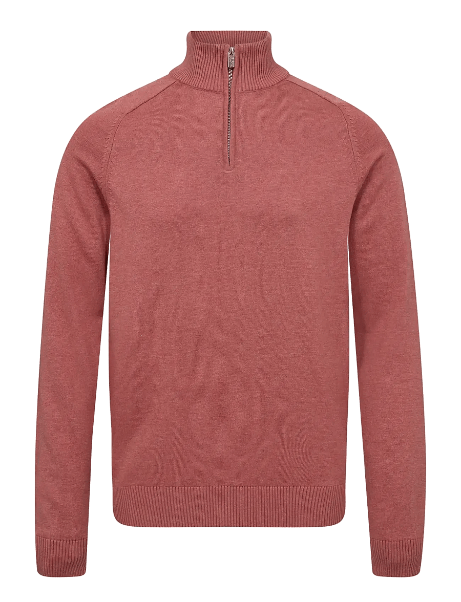Bruun & Stengade - BS Ilario Regular Fit Knitwear - halfzip strik - dusty clay - 1