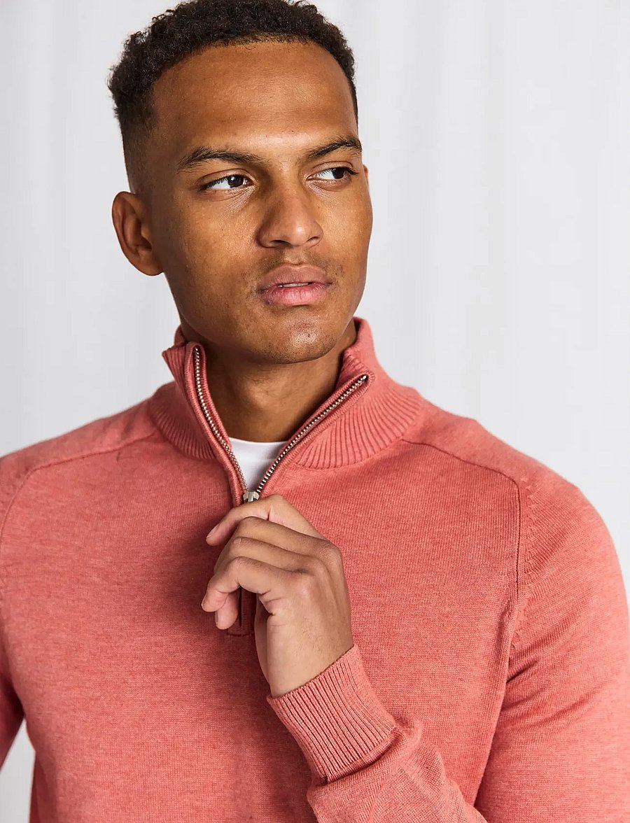 Bruun & Stengade - BS Ilario Regular Fit Knitwear - halfzip strik - dusty clay - 4