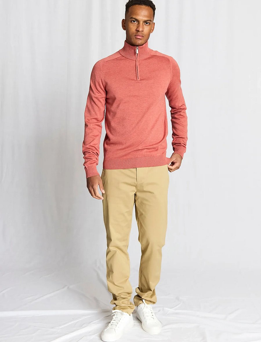 Bruun & Stengade - BS Ilario Regular Fit Knitwear - halfzip strik - dusty clay - 5