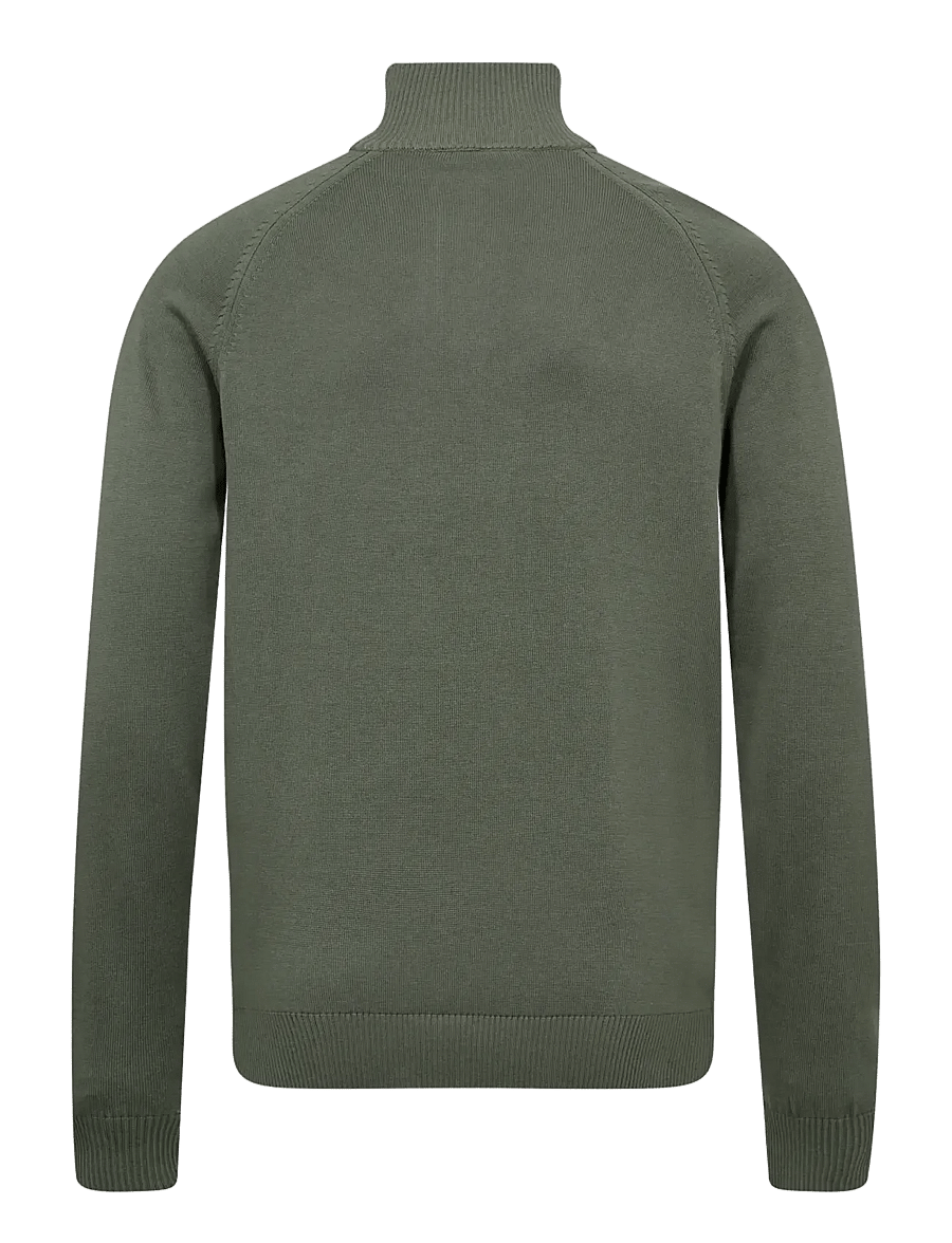 Bruun & Stengade - BS Ilario Regular Fit Knitwear - pullover mit halbem reißverschluss - green - 2
