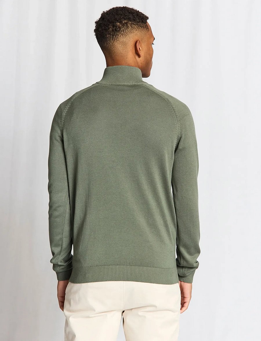 Bruun & Stengade - BS Ilario Regular Fit Knitwear - pullover mit halbem reißverschluss - green - 4