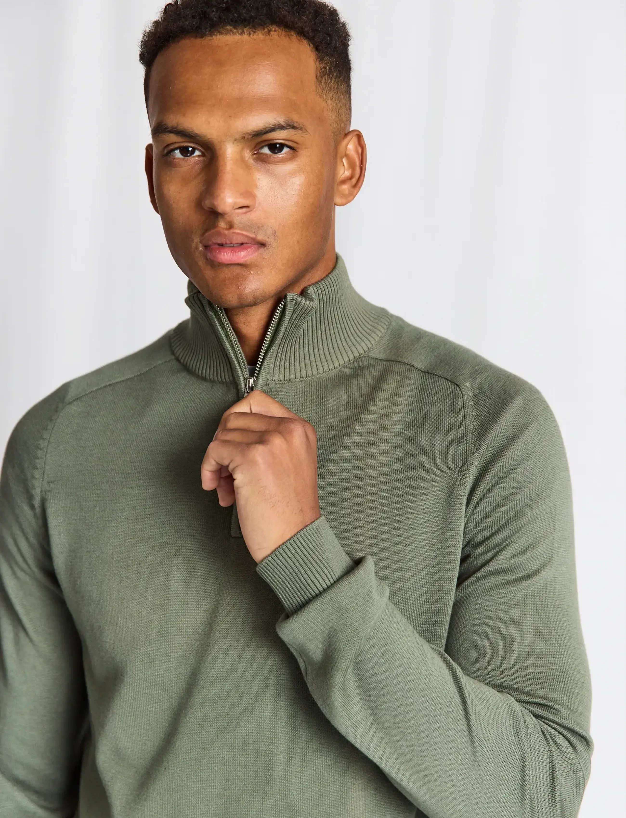 Bruun & Stengade - BS Ilario Regular Fit Knitwear - halfzip strik - green - 5