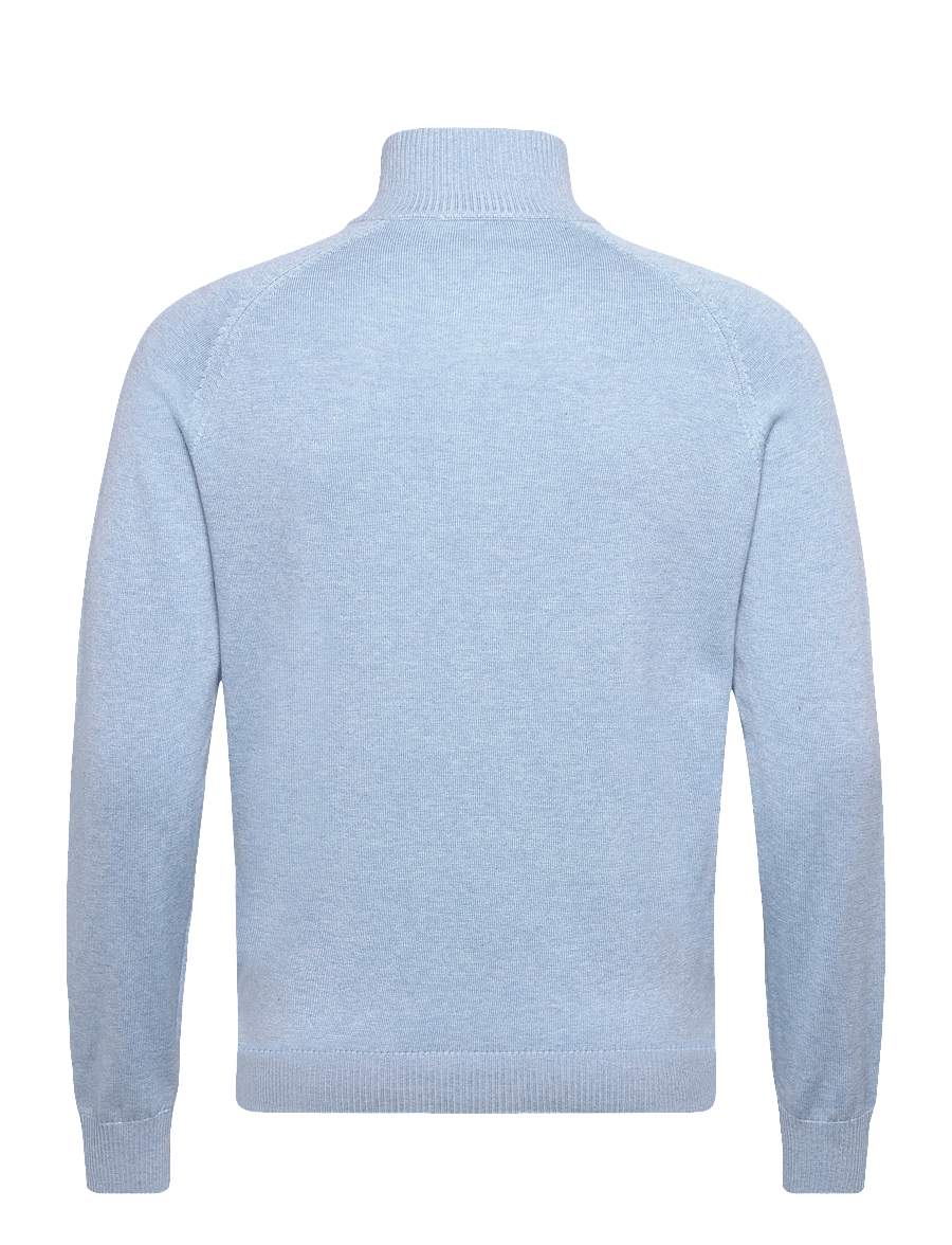 Bruun & Stengade - BS Ilario Regular Fit Knitwear - pullover mit halbem reißverschluss - light blue - 2