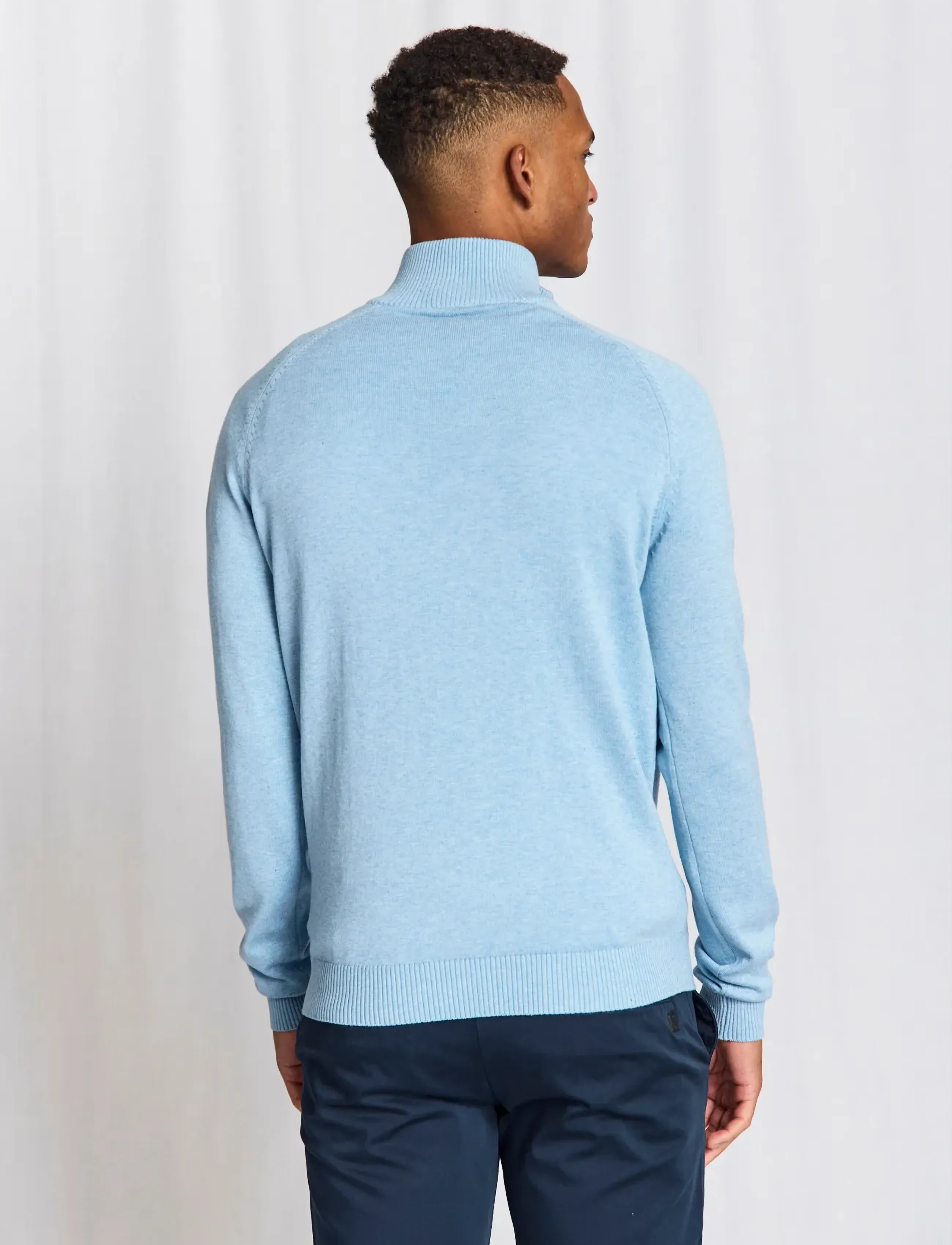 Bruun & Stengade - BS Ilario Regular Fit Knitwear - halfzip strik - light blue - 3
