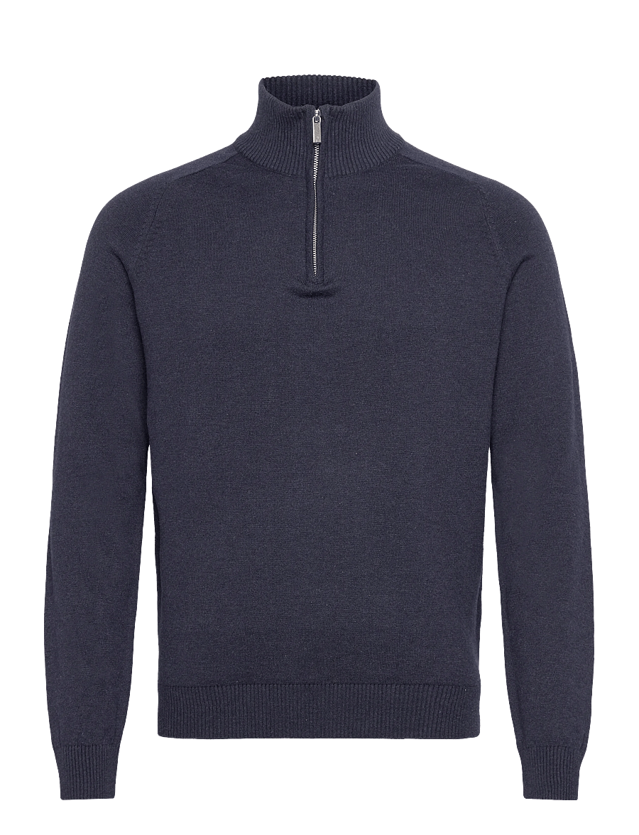 Bruun & Stengade - BS Ilario Regular Fit Knitwear - poolpika lukuga džemprid - thunder - 1