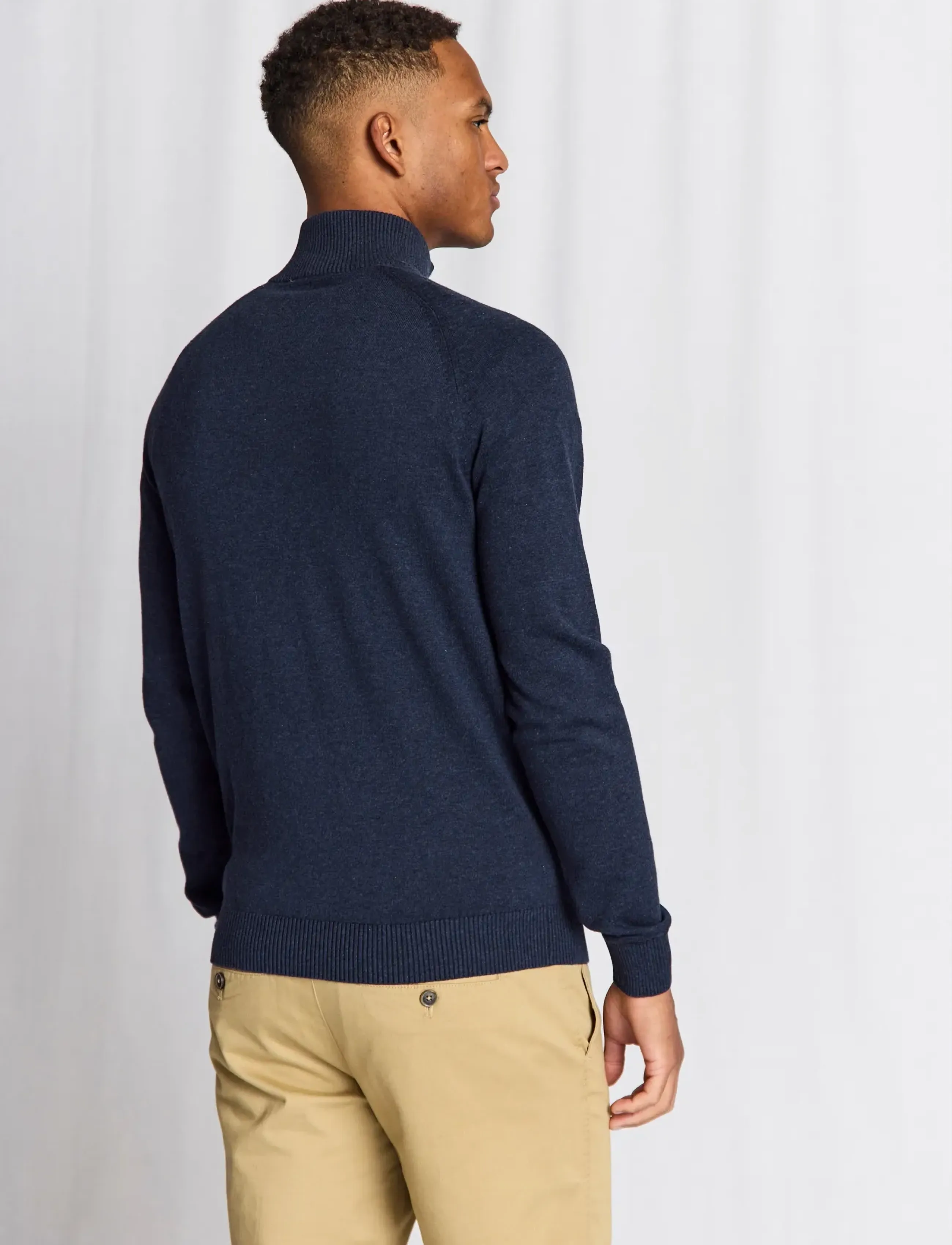 Bruun & Stengade - BS Ilario Regular Fit Knitwear - halfzip strik - thunder - 3