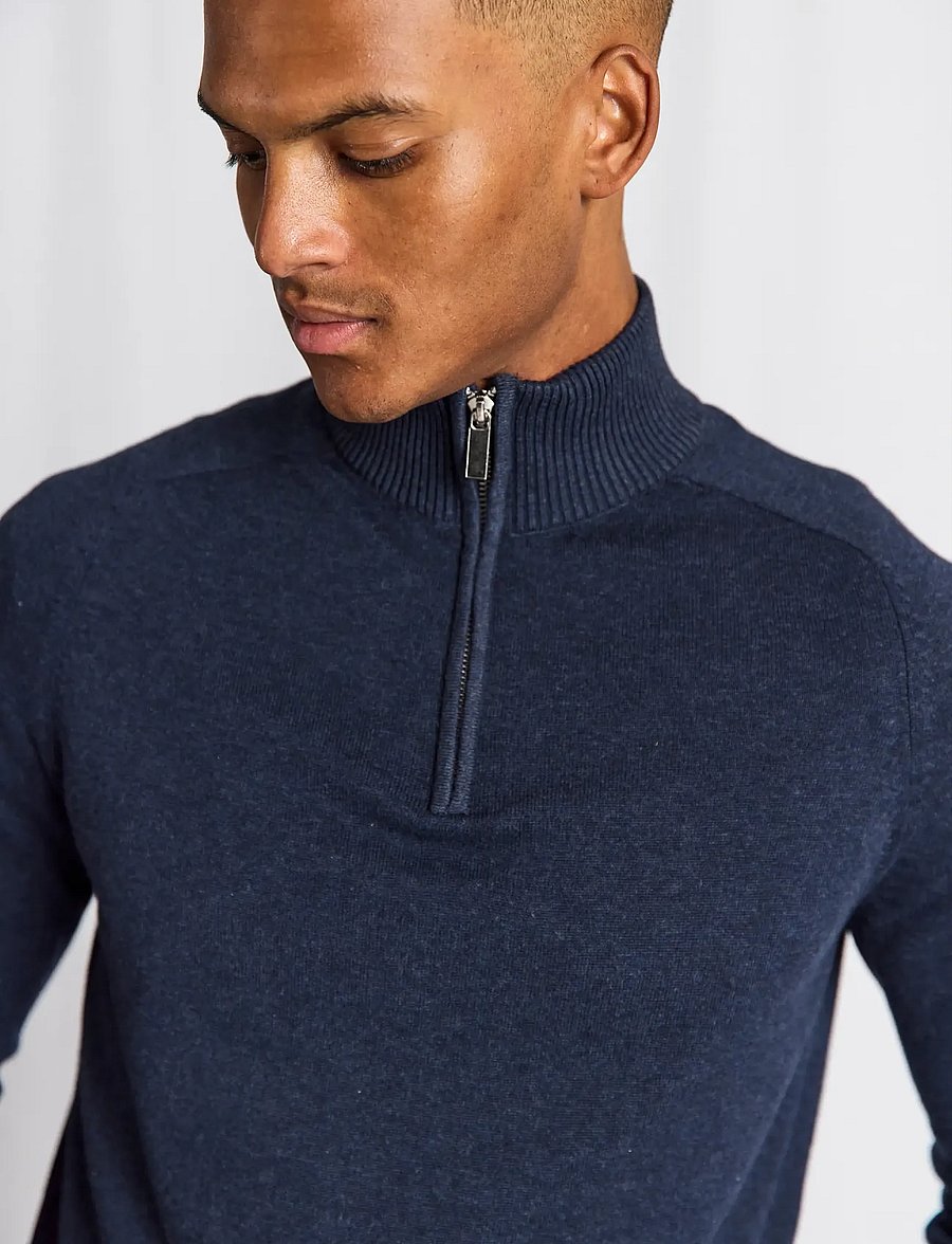 Bruun & Stengade - BS Ilario Regular Fit Knitwear - poolpika lukuga džemprid - thunder - 4
