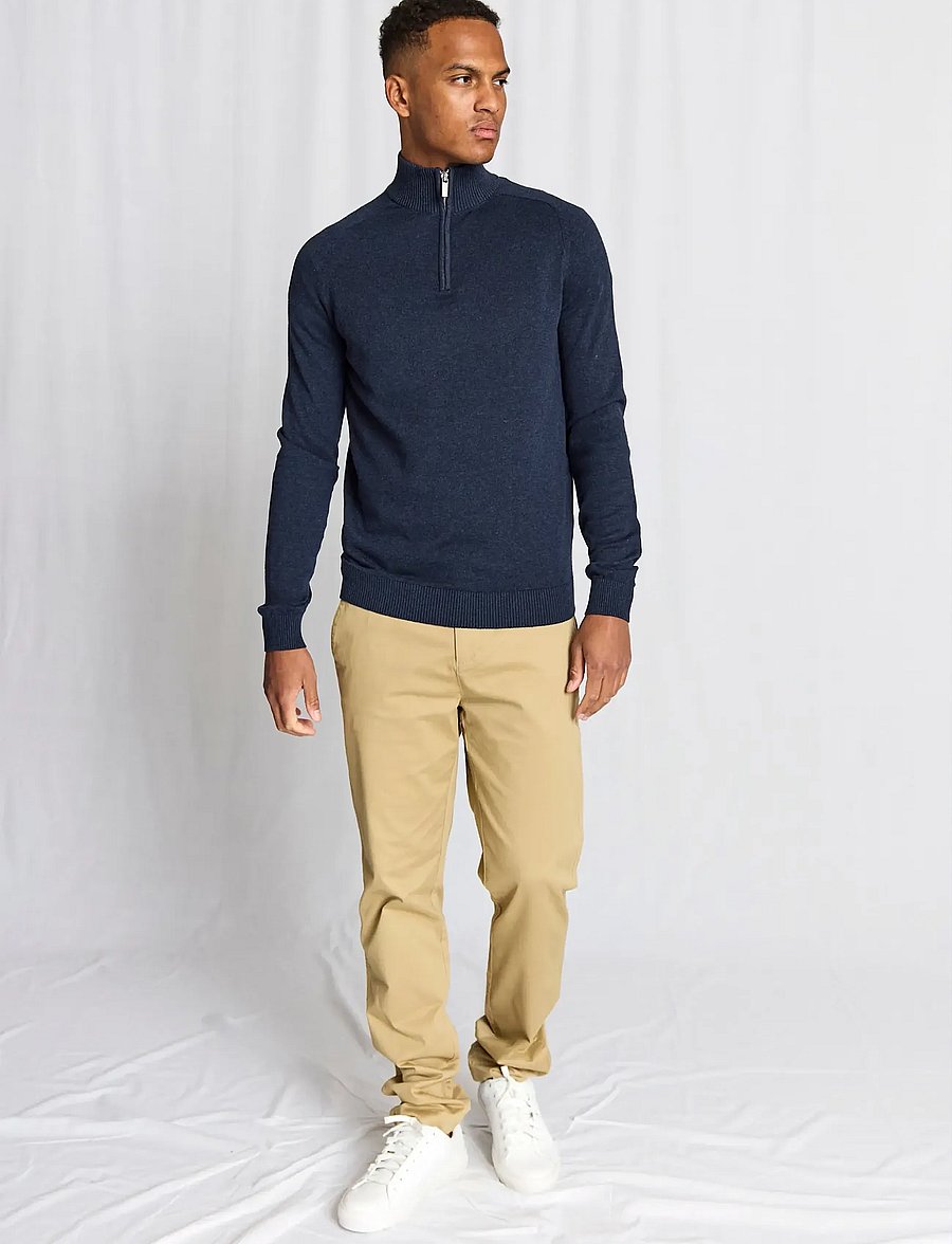 Bruun & Stengade - BS Ilario Regular Fit Knitwear - poolpika lukuga džemprid - thunder - 5