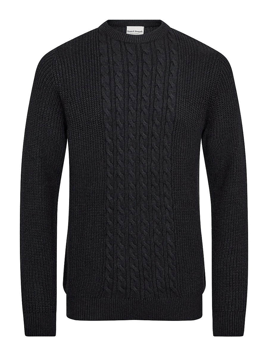 Bruun & Stengade - BS Adriano Regular Fit Knitwear - rundhals - navy - 1
