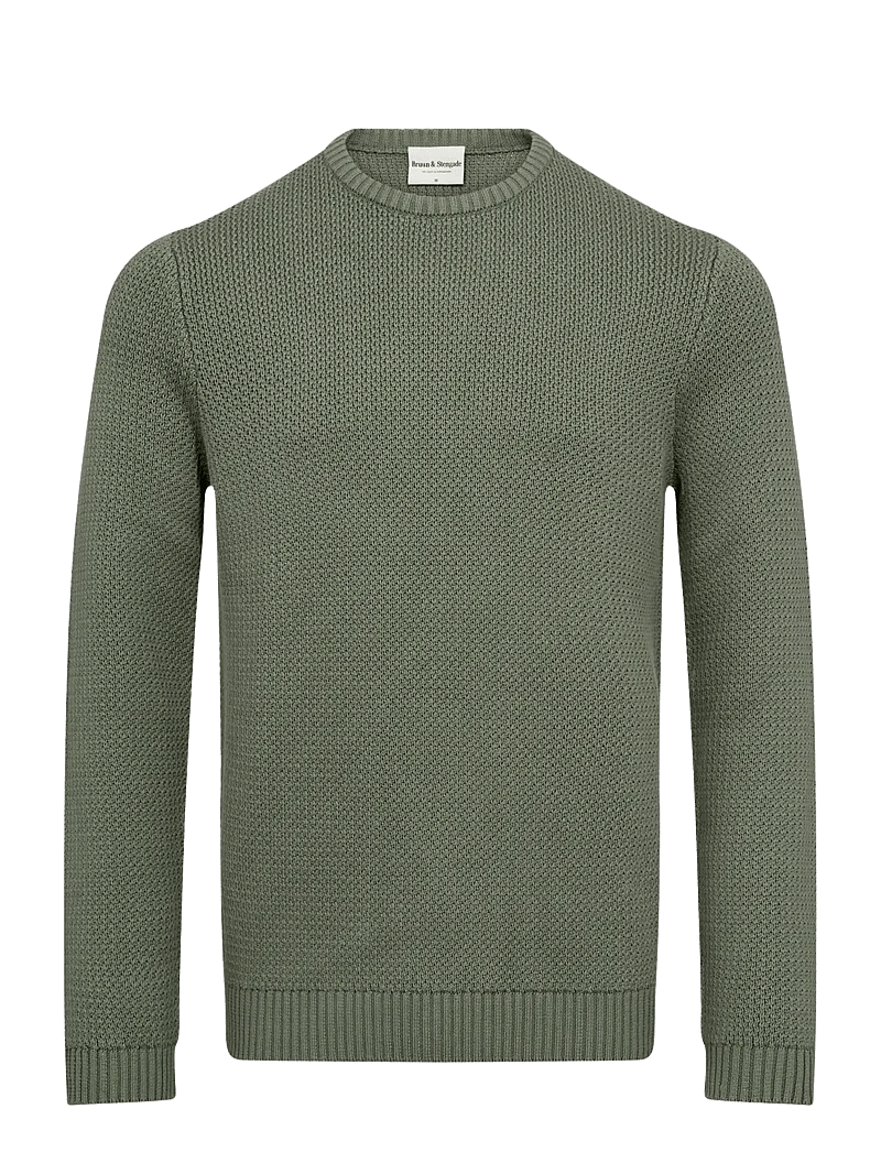 Bruun & Stengade - BS Raffaele Regular Fit Knitwear - rundhalsad - green - 1