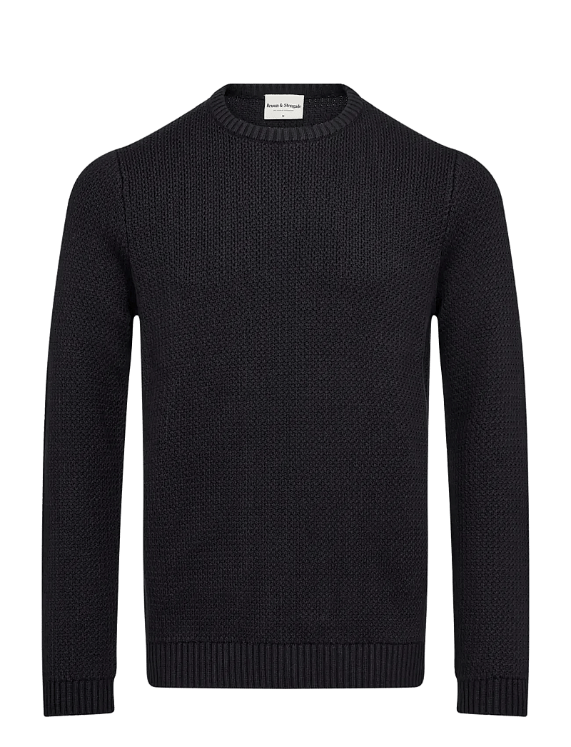 Bruun & Stengade - BS Raffaele Regular Fit Knitwear - rundhalsad - navy - 1