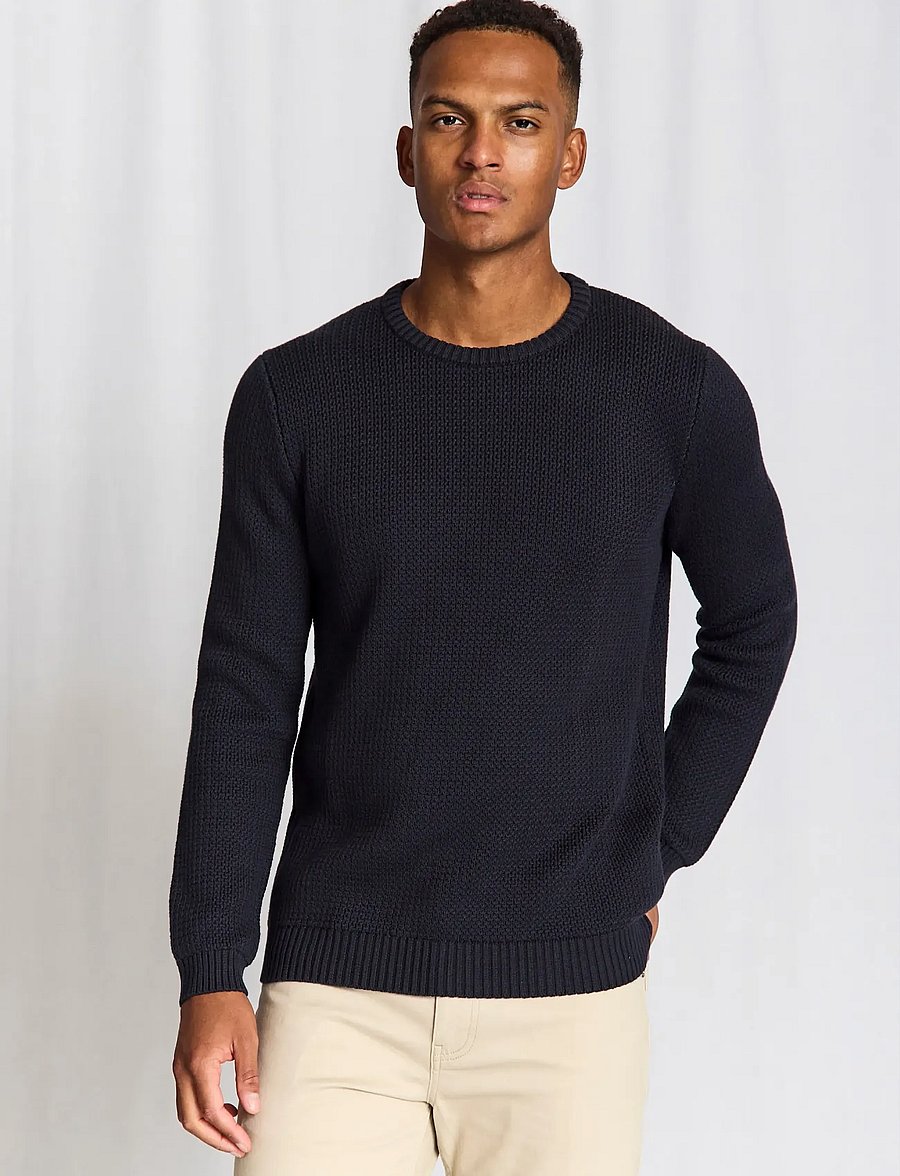 Bruun & Stengade - BS Raffaele Regular Fit Knitwear - rundhals - navy - 0
